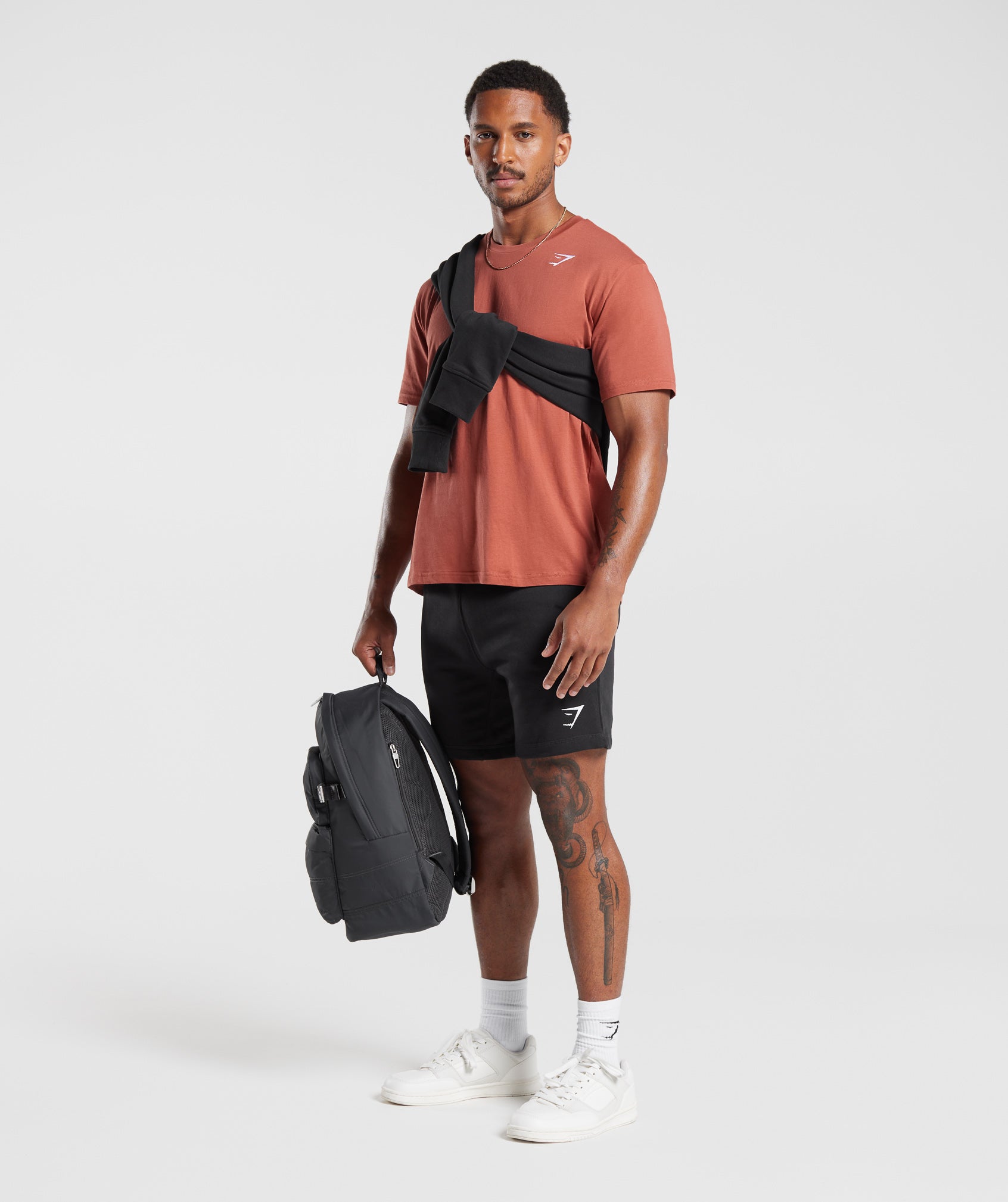 GYMSHARK Performance Gym Crewneck - Vibrant Persimmon Hue 