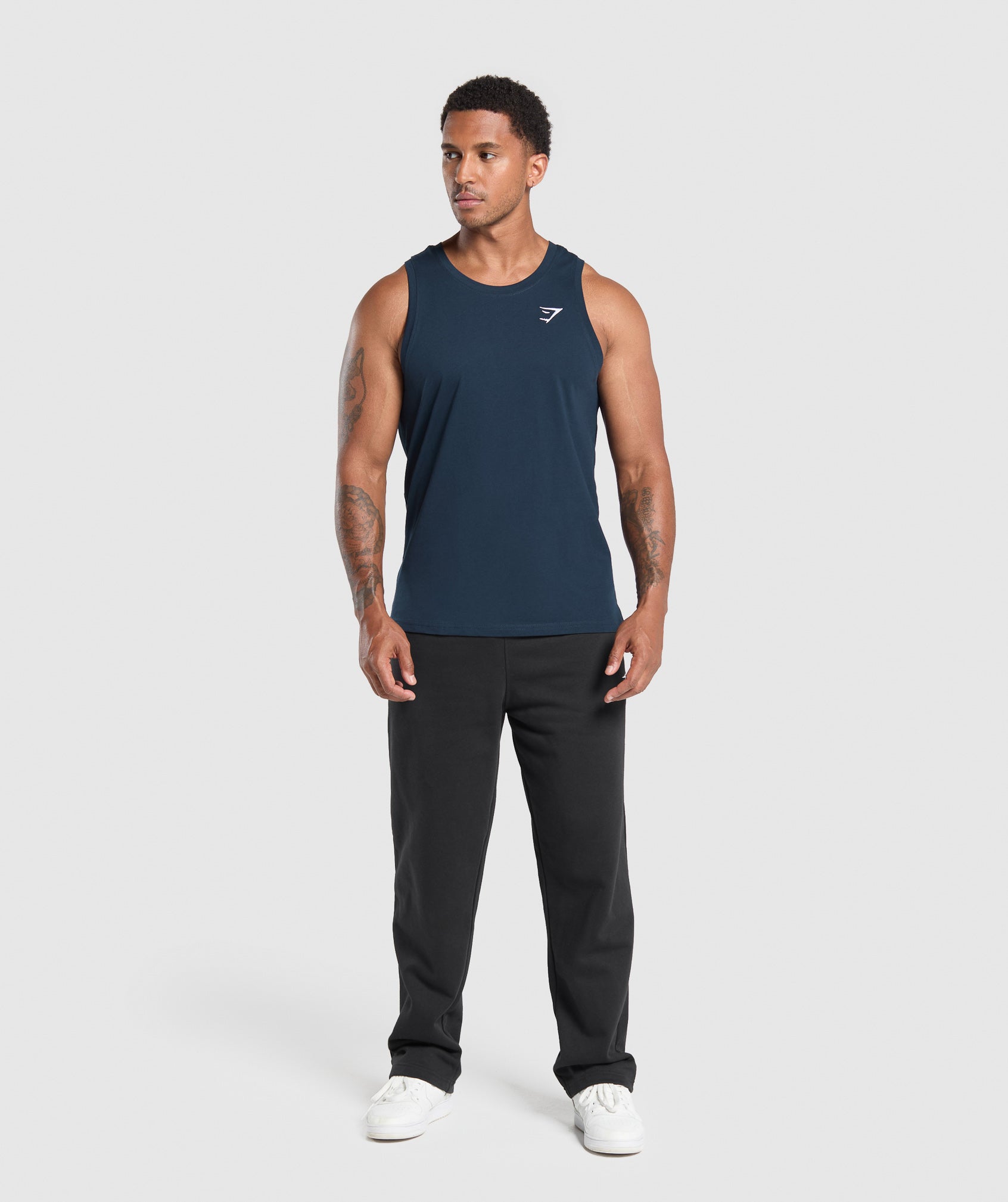 GYMSHARK Performance Workout Tank Top - Breathable Fitness Apparel in Deep Navy 