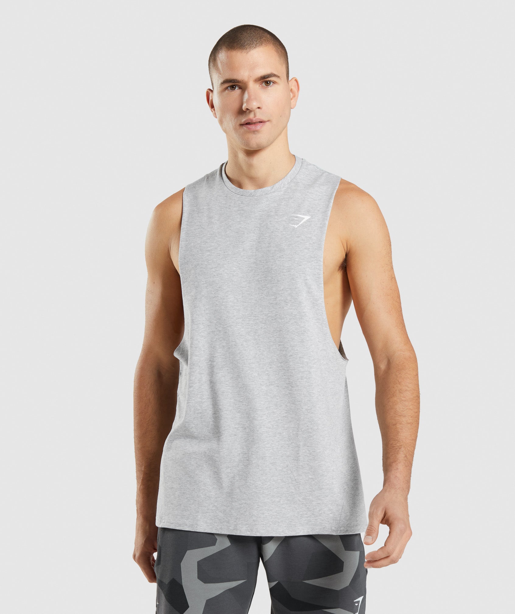 GYMSHARK GYMSHARK CRITICAL 2.0 ULTIMATE SLEEVELESS TANK - BREATHABLE LIGHT GREY MARL