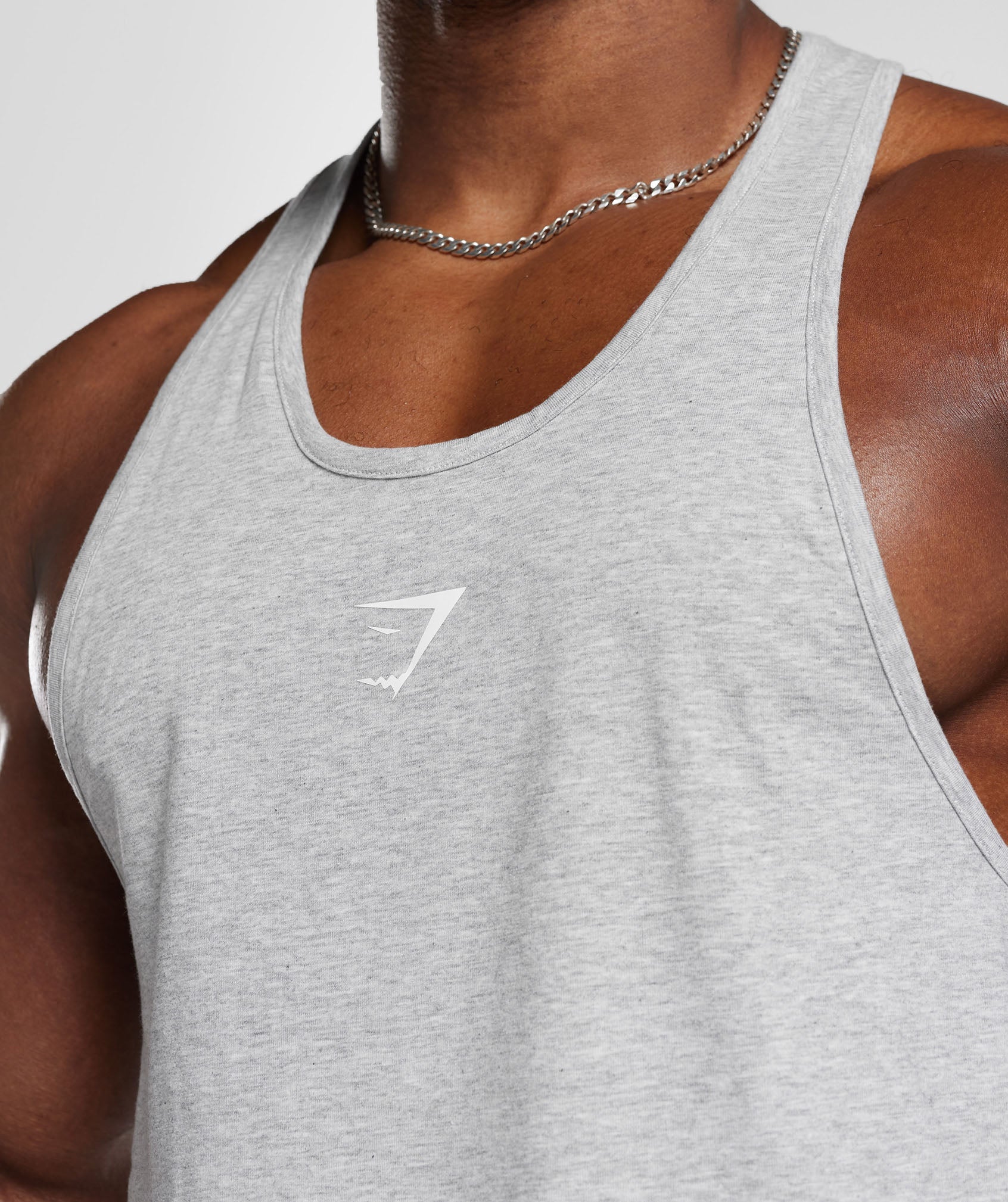 GYMSHARK Critical 2.0 Performance Stringer Tank - Premium Light Grey Marl Athletic Top