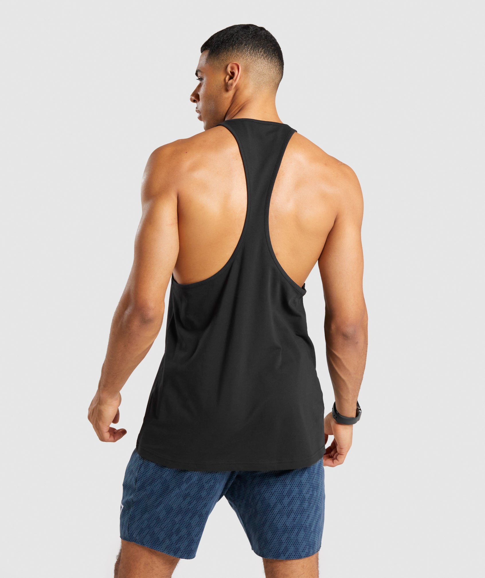 GYMSHARK Gymshark Performance-Fit Stringer Tank Top - Sleek Onyx Black 