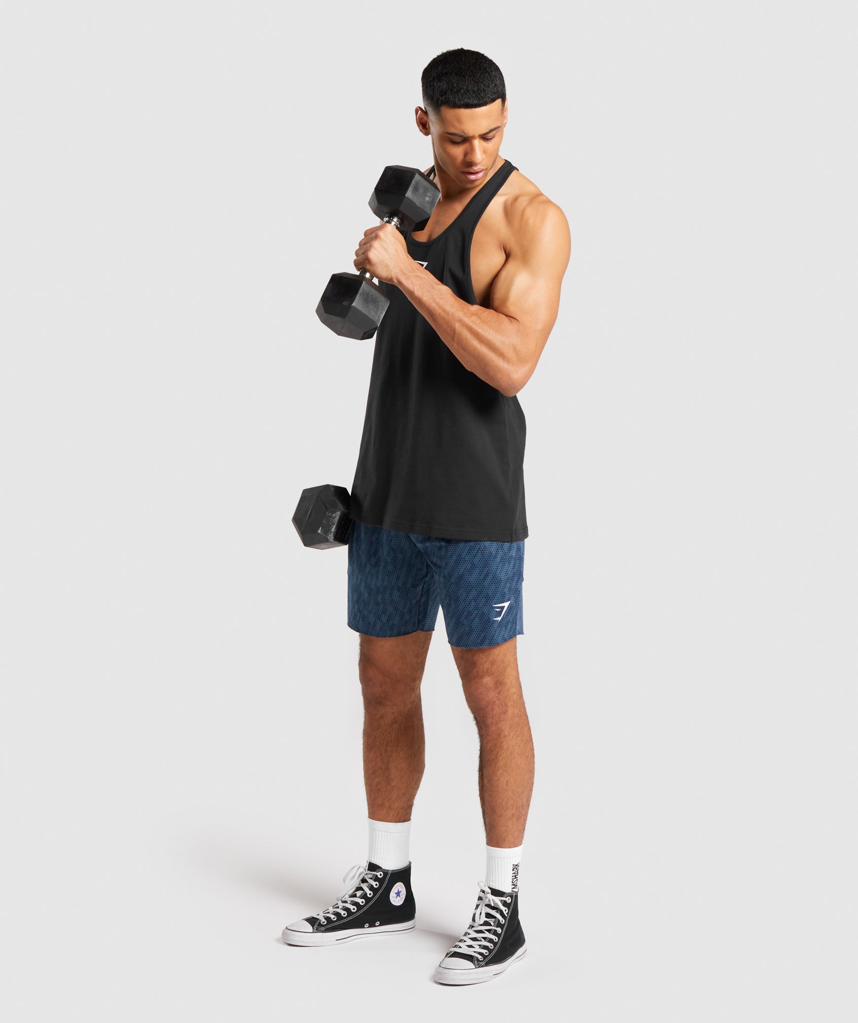 GYMSHARK Gymshark Performance-Fit Stringer Tank Top - Sleek Onyx Black 