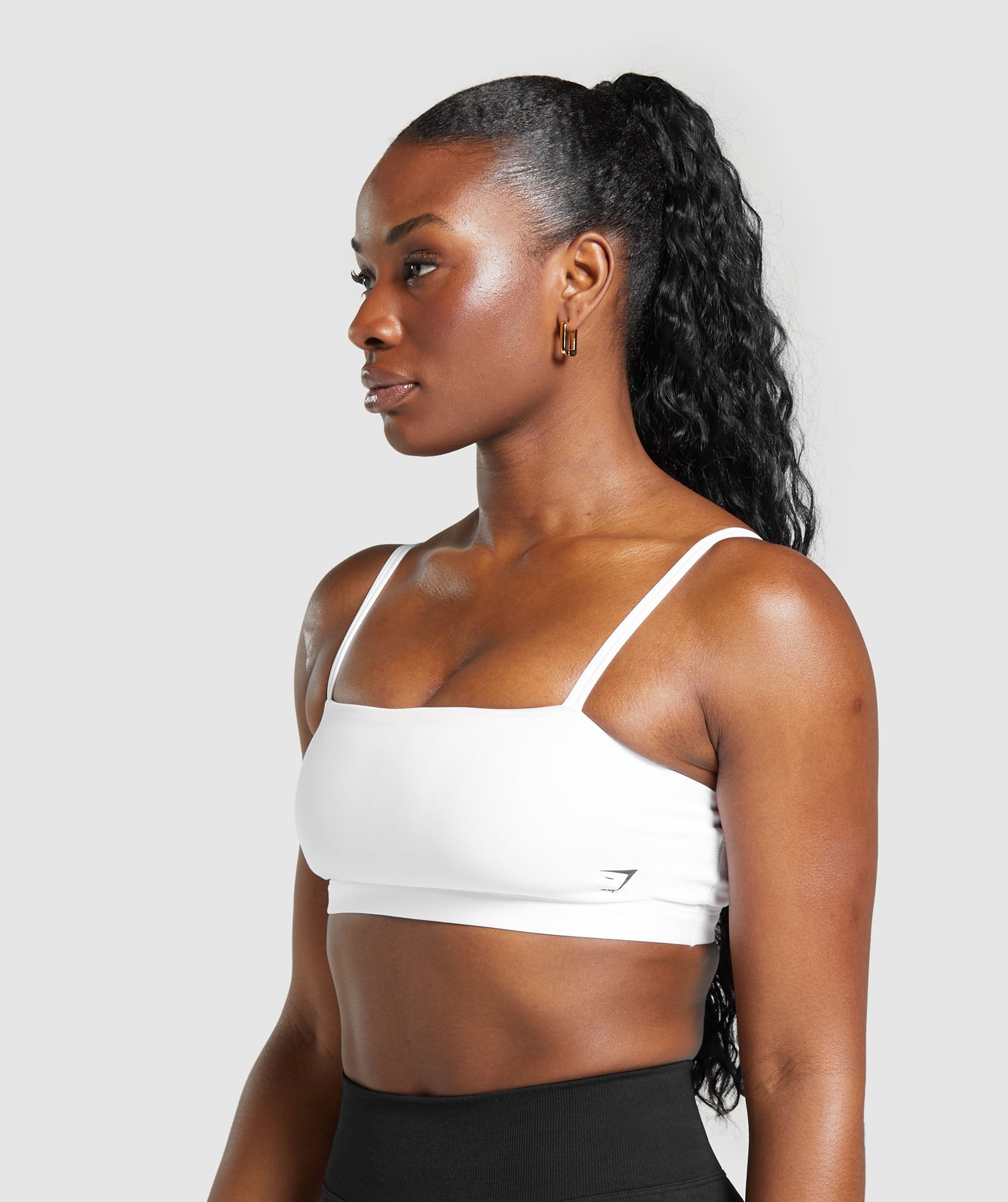 GYMSHARK Strapless Workout Top with Mesh Panel Design - Bright White 