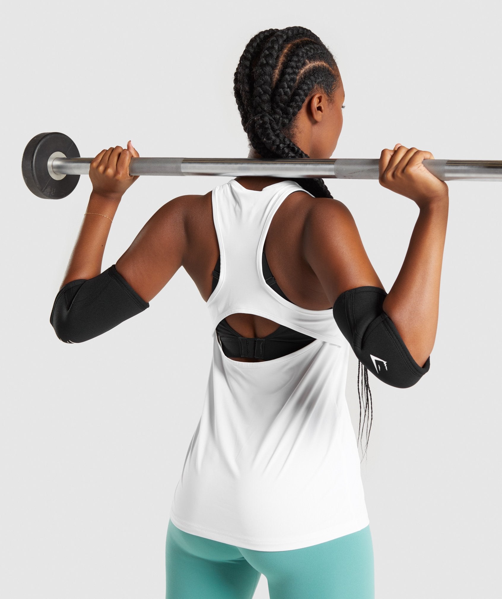 GYMSHARK Premium Elbow Support Sleeves - High-Compression Arm Guards for Weightlifting (Jet Black) 