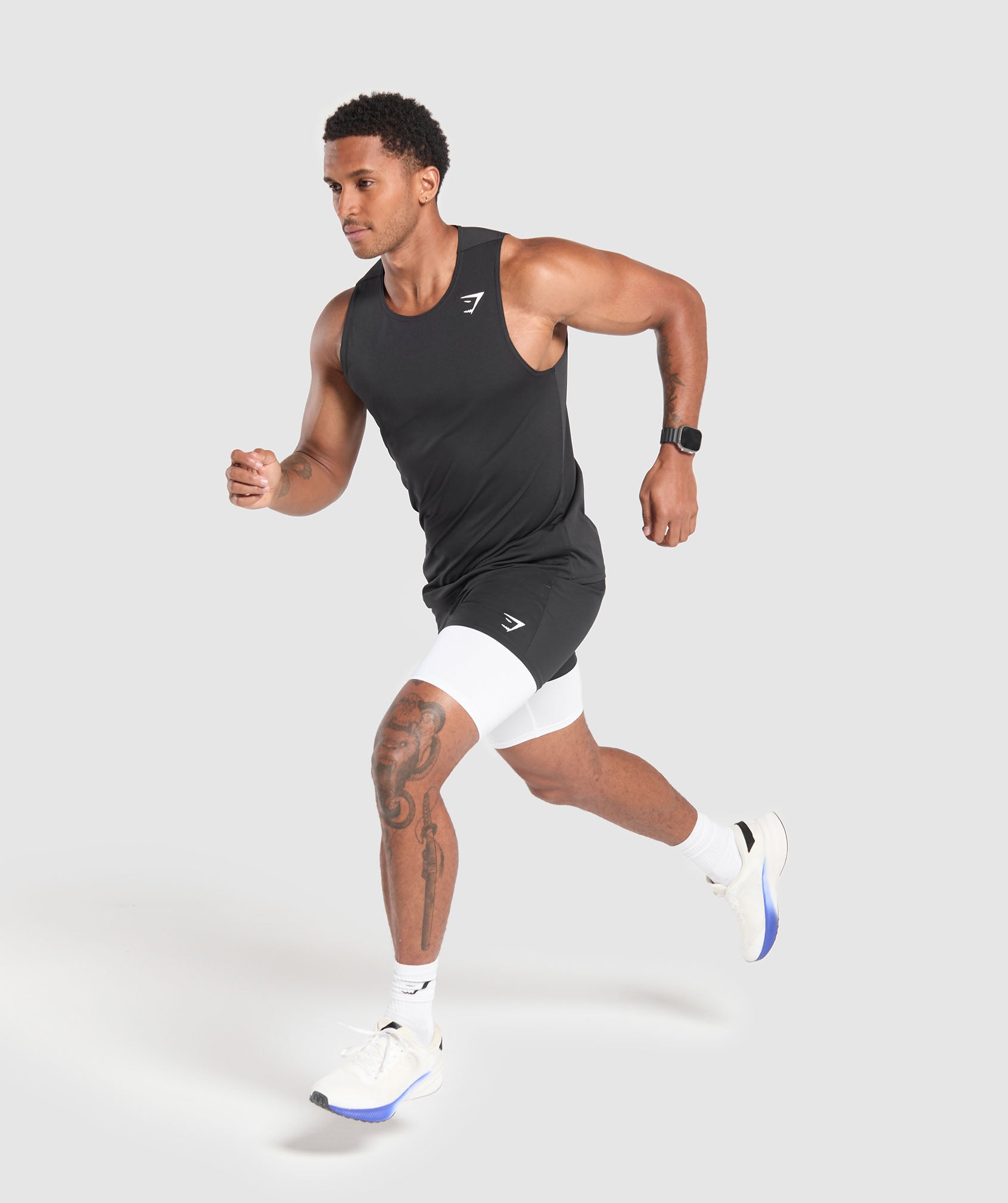GYMSHARK Element Training Shorts - Lightweight Baselayer for Workouts in Bright White 