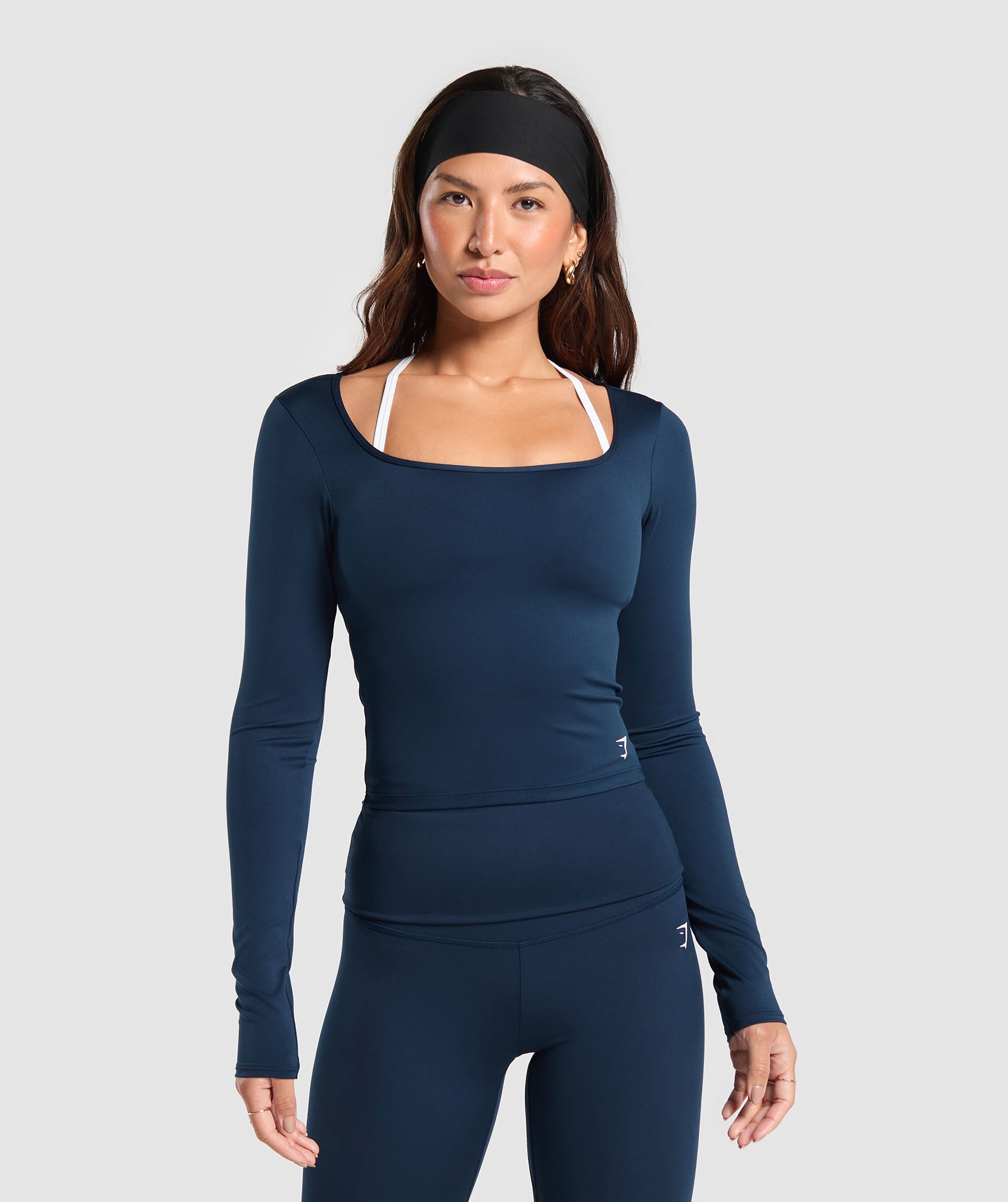 GYMSHARK Gymshark Everyday Soft Long Sleeve Mid-Length Tee - Classic Navy Blue
