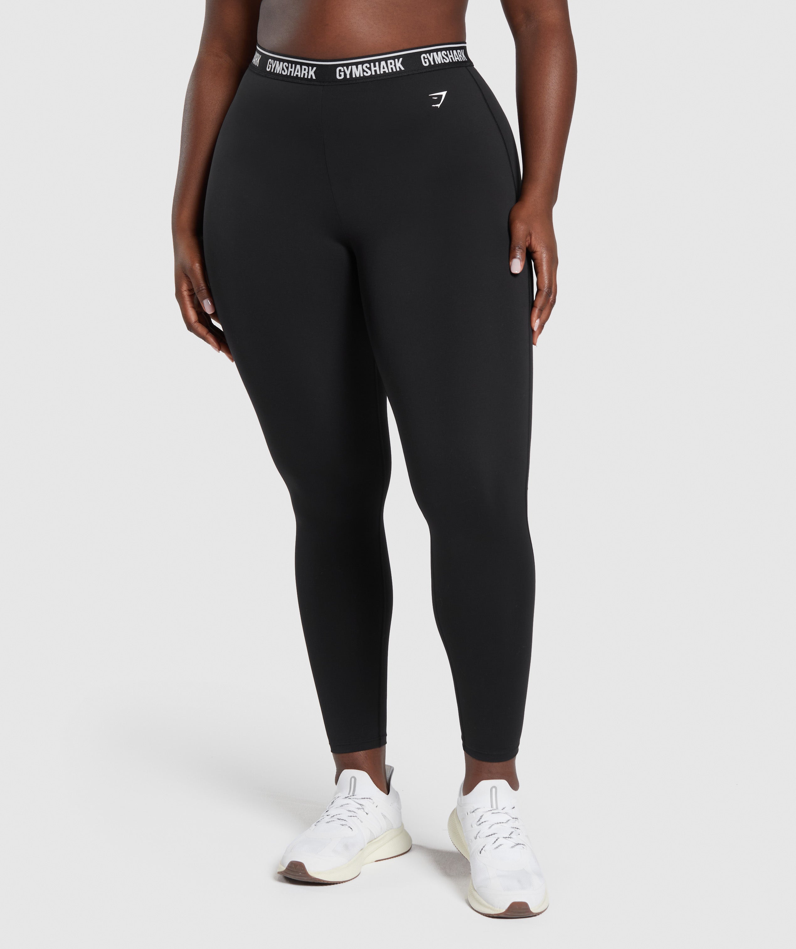 GYMSHARK Gymshark Everyday Essential High-Waisted Workout Leggings - Classic Black Comfort Fit 