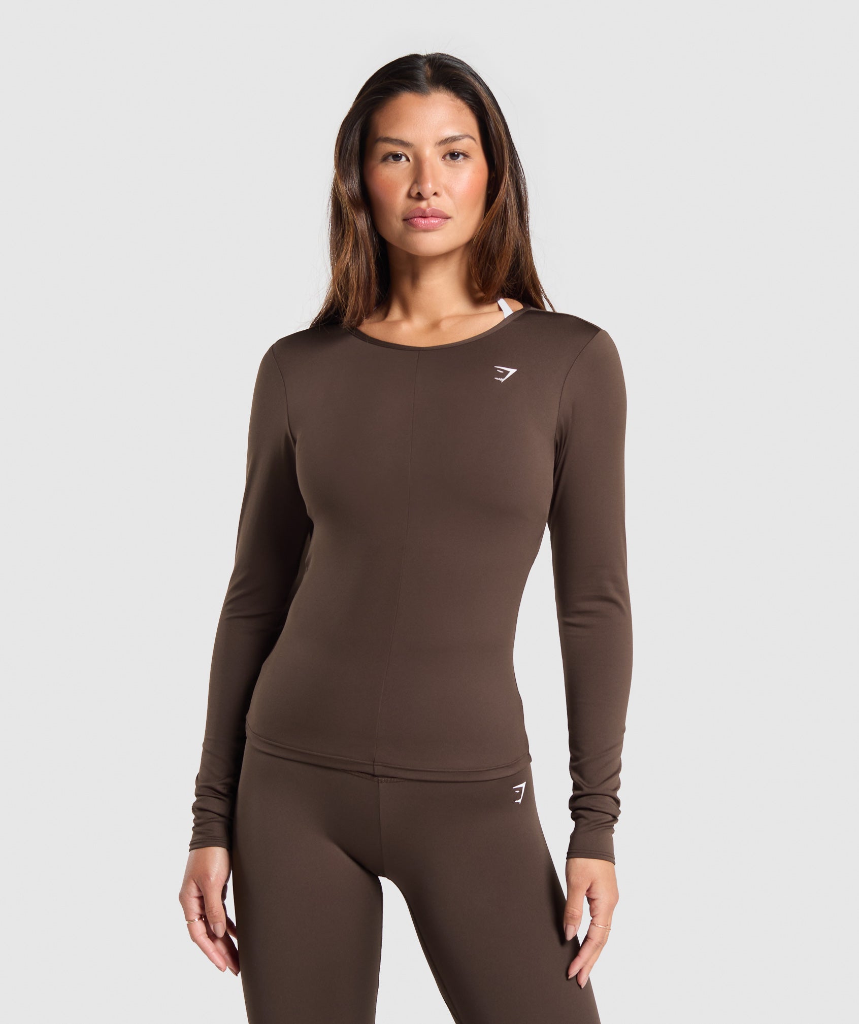 GYMSHARK Gymshark DAILY ESSENTIALS Backless Longline Tee - Vintage Brown