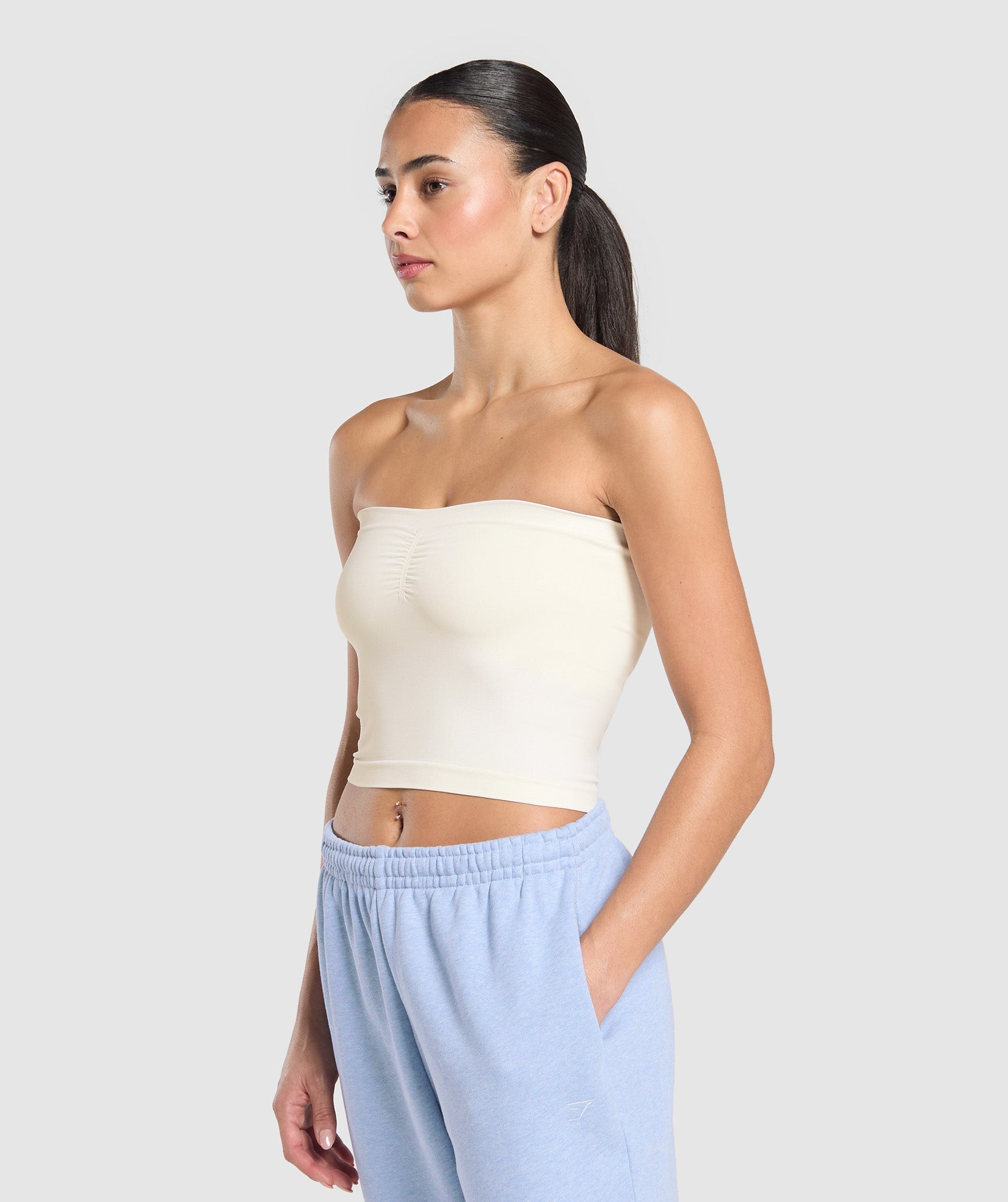 GYMSHARK Seamless Everyday Midi Fitness Top - Ultra-Soft White