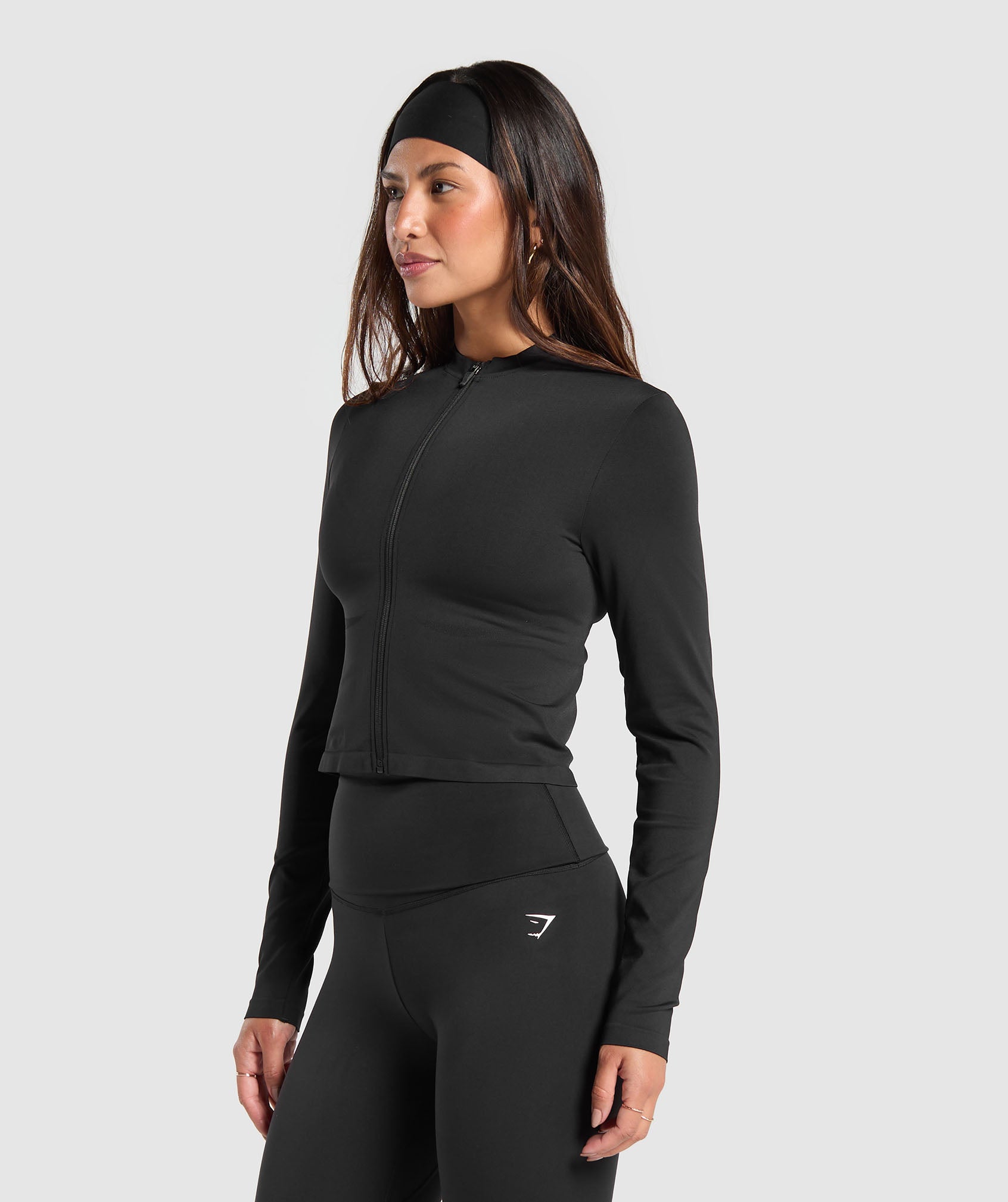 GYMSHARK GYMSHARK Daily Comfort Seamless Zip-Up Training Jacket - Classic Black 