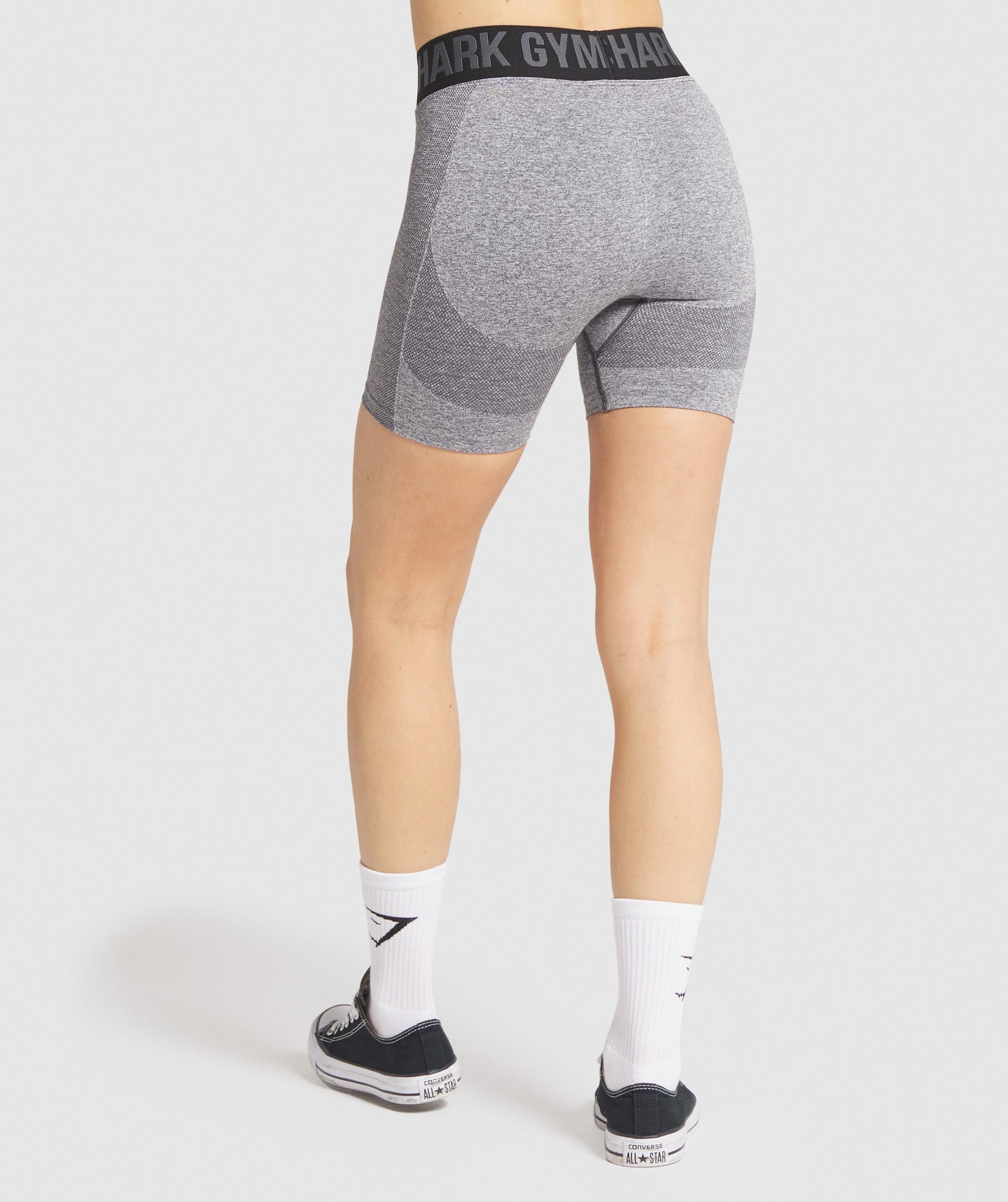 GYMSHARK Gymshark FLEX WORKOUT SHORTS - Charcoal Heather & Black Athletic Training Apparel 