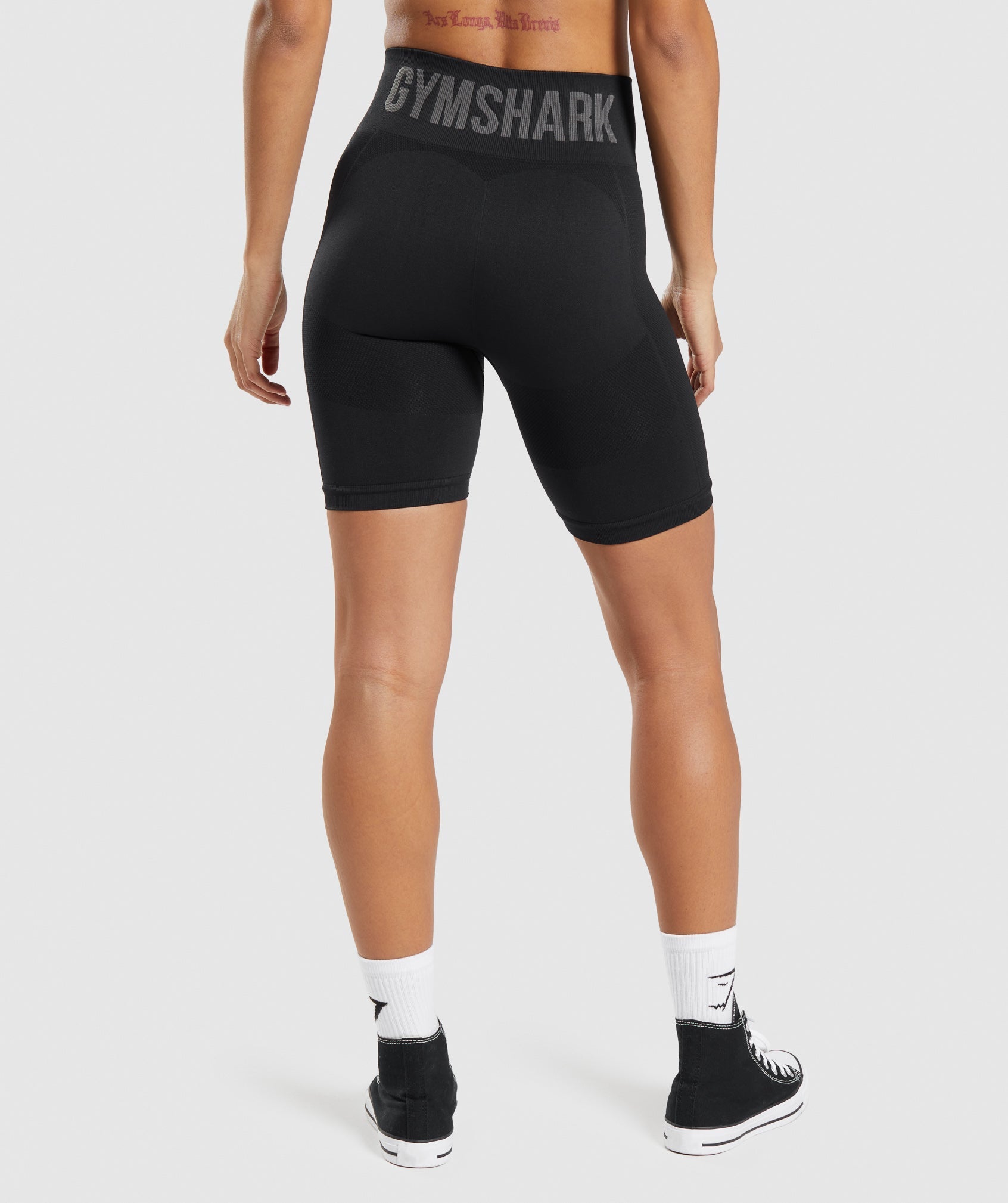 GYMSHARK FlexFit Cycling Workout Shorts - Breathable Lightweight Training Gear in Onyx Black 