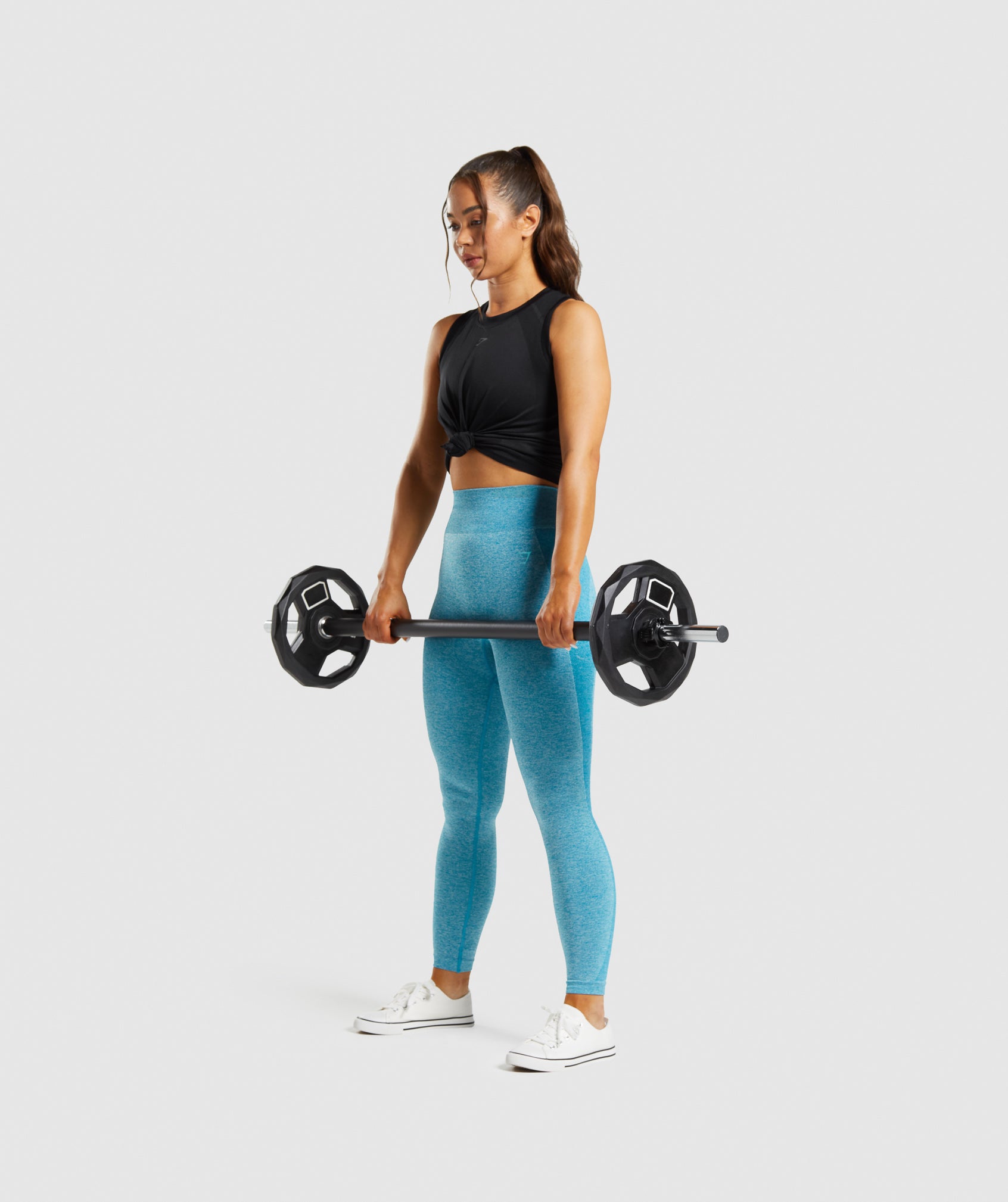 GYMSHARK Flex High-Waisted Sculpting Leggings - Atlas Blue Marl Color 