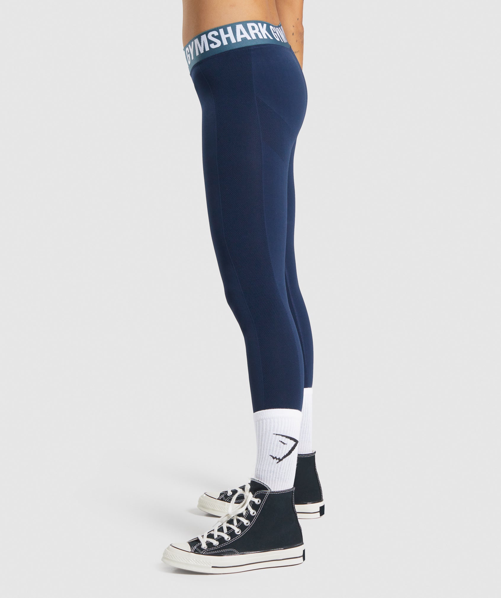 GYMSHARK Gymshark Flex Seamless Low-Rise Workout Leggings - Deep Navy Blue 