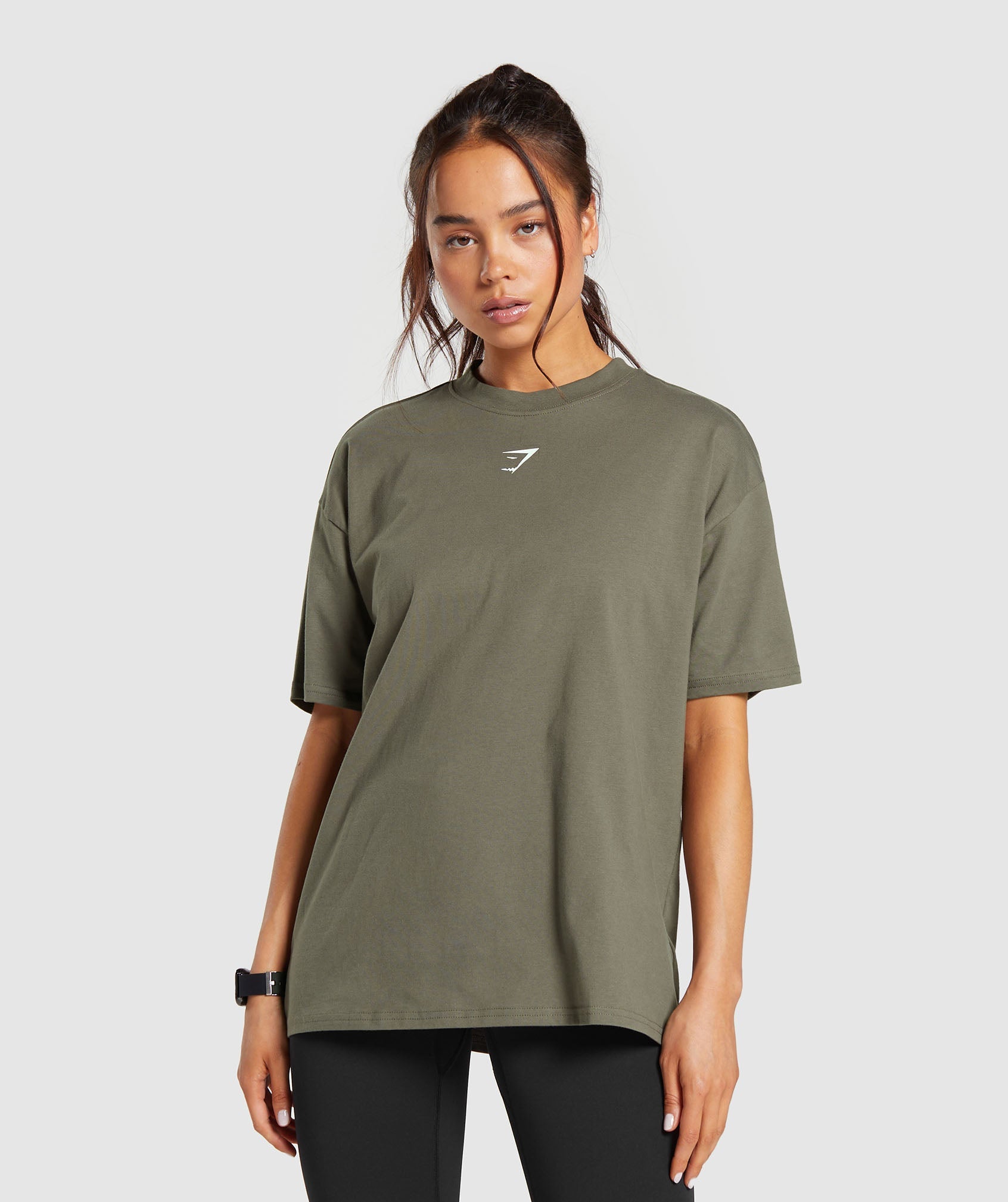 GYMSHARK Gymshark Fraction Relaxed Streetwear Tee - Military Camo Brown Print