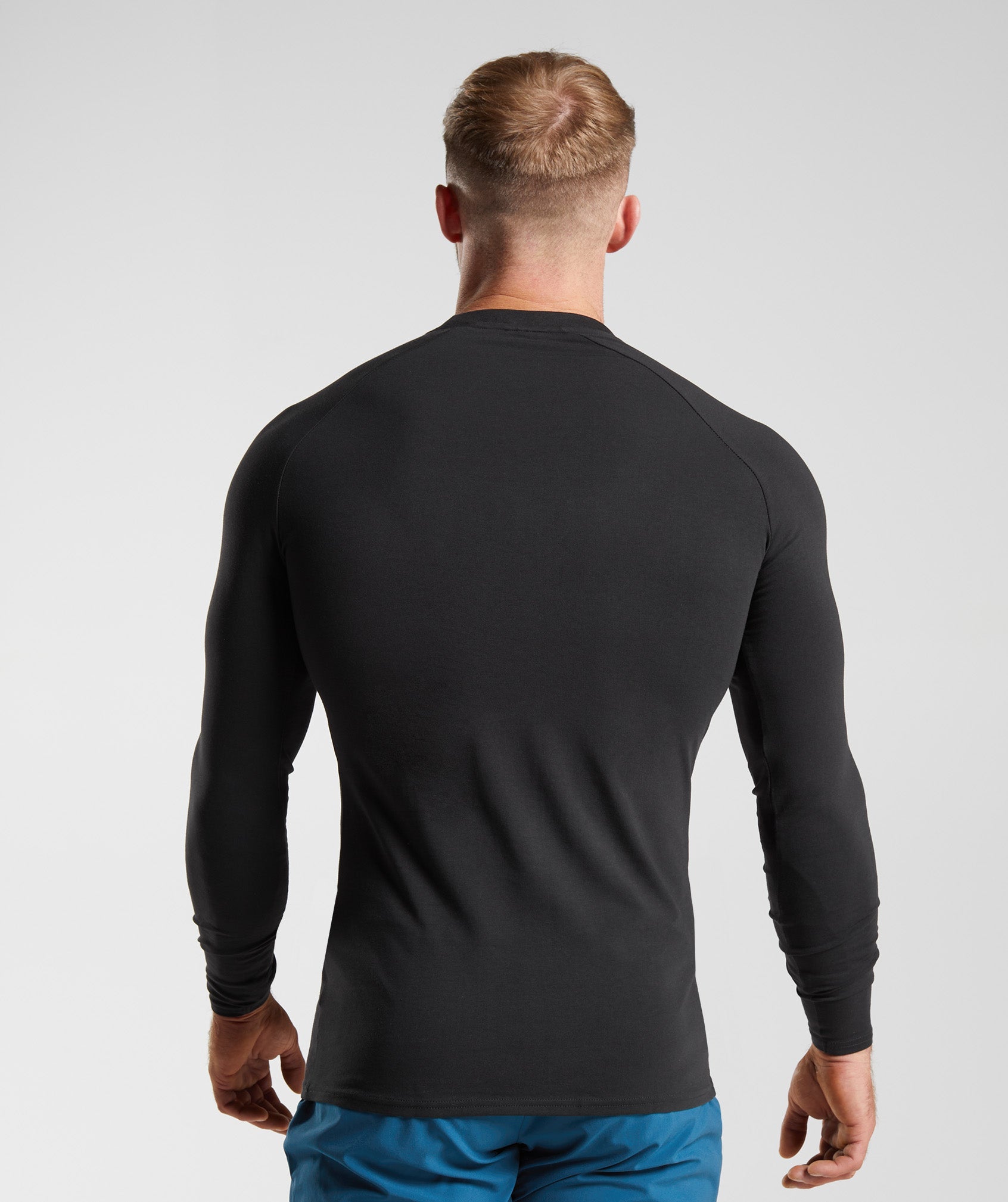 GYMSHARK Apollo Performance Long Sleeve Training Tee - Midnight Black 