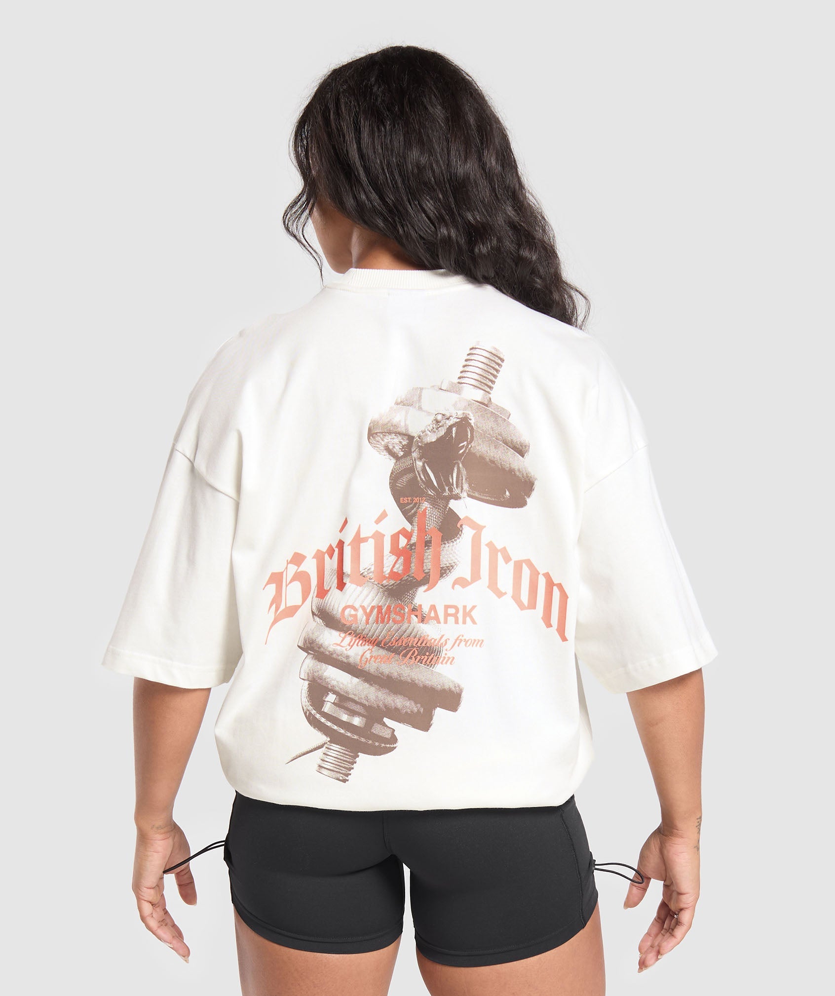 GYMSHARK Gymshark Premium British Iron Cotton Tee - Heavyweight Crew Neck in Soft White