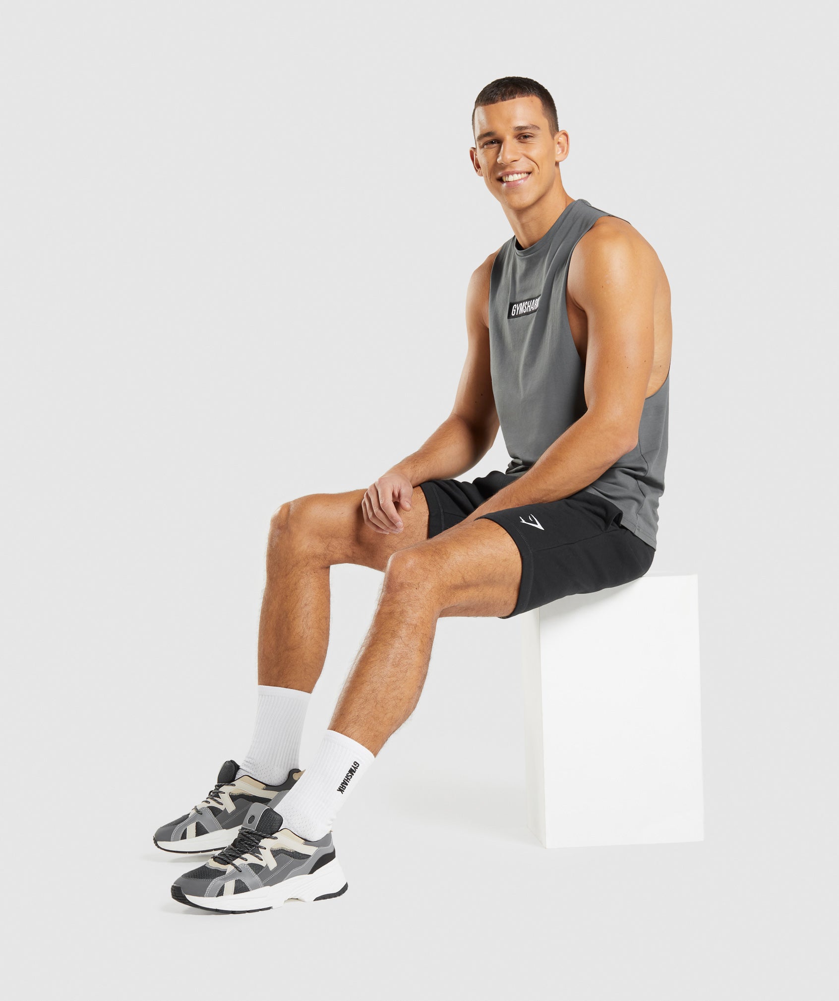 GYMSHARK Essential Sleeveless Tank - Lightweight Charcoal Grey 