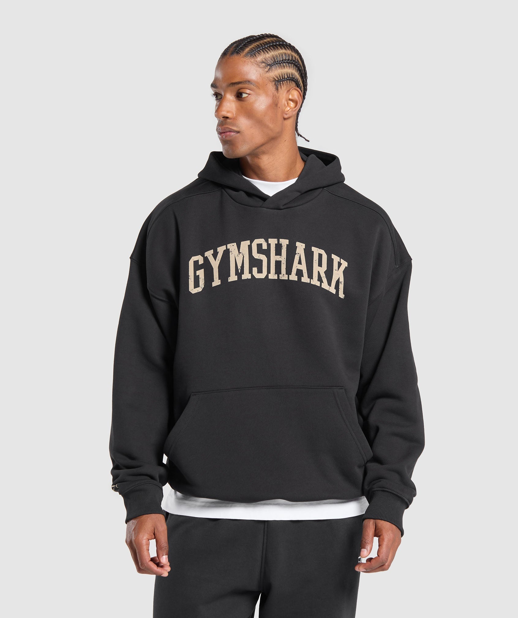 GYMSHARK University Fit Pullover Hoodie - Jet Black