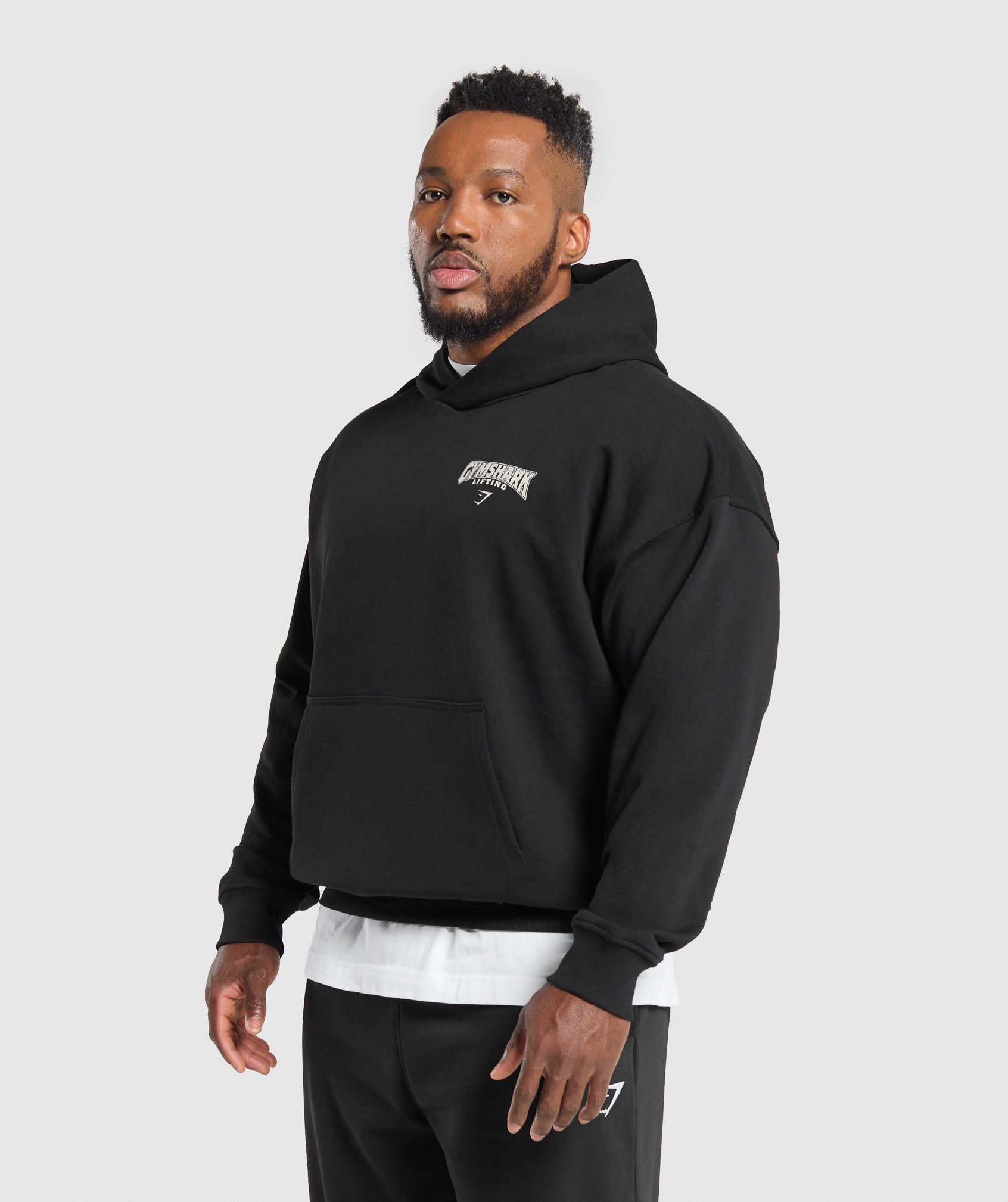 GYMSHARK Performance Crafted Hoodie - Athlete-Engineered Fit, Midnight Black 