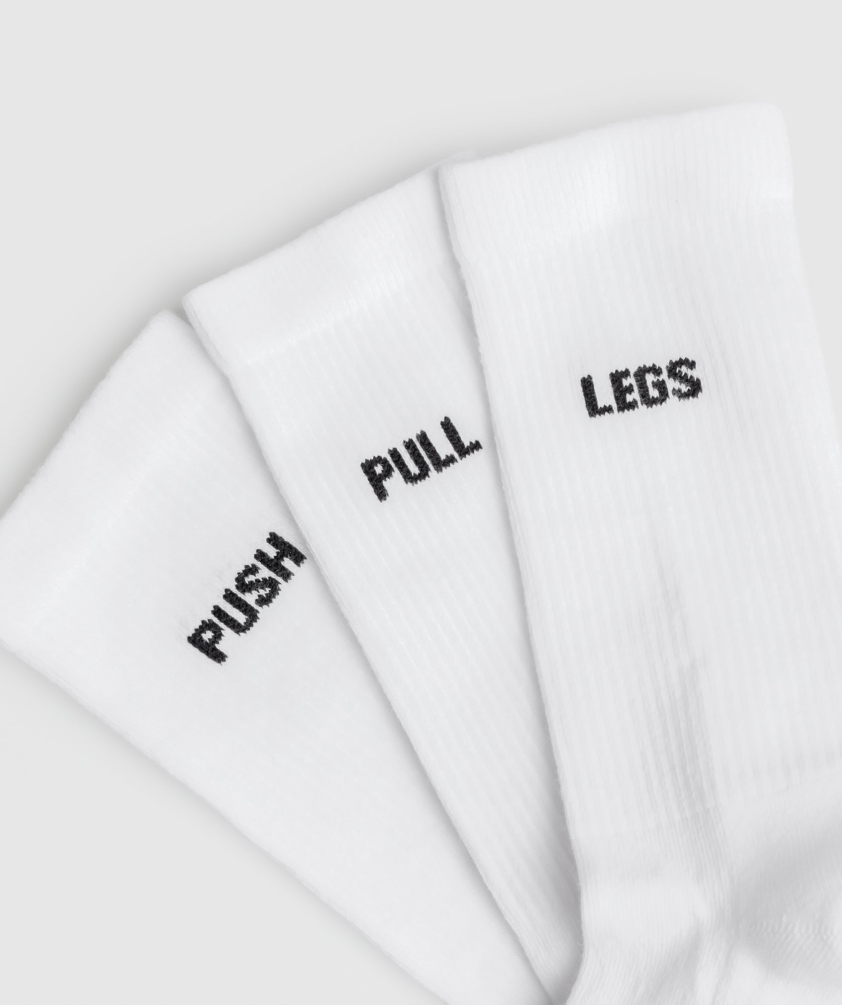 GYMSHARK GFX Athletic Crew Socks 3-Pack - Bright White Performance Fit 