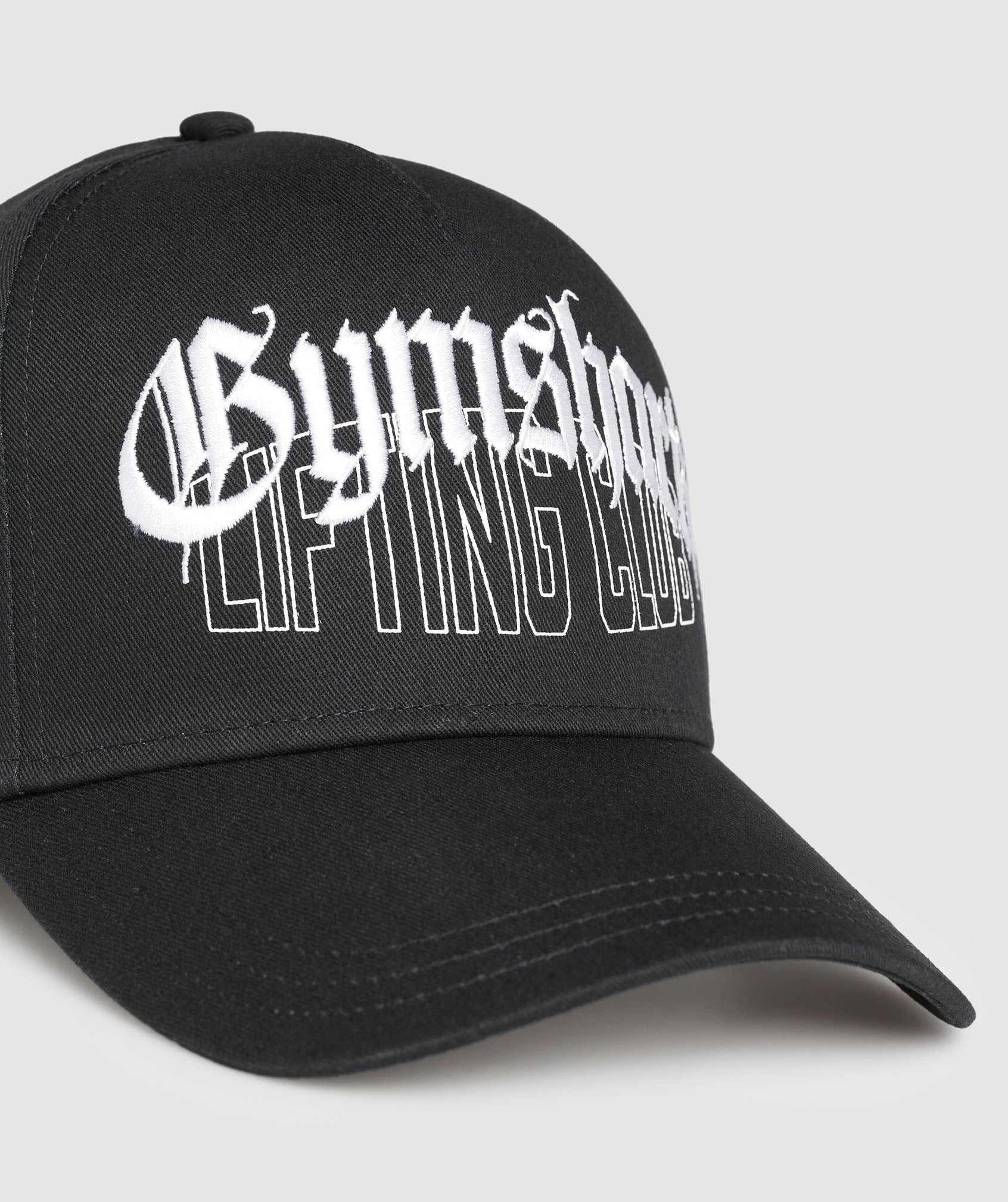 GYMSHARK Gymshark Vintage Logo Washed Snapback Hat - Jet Black 