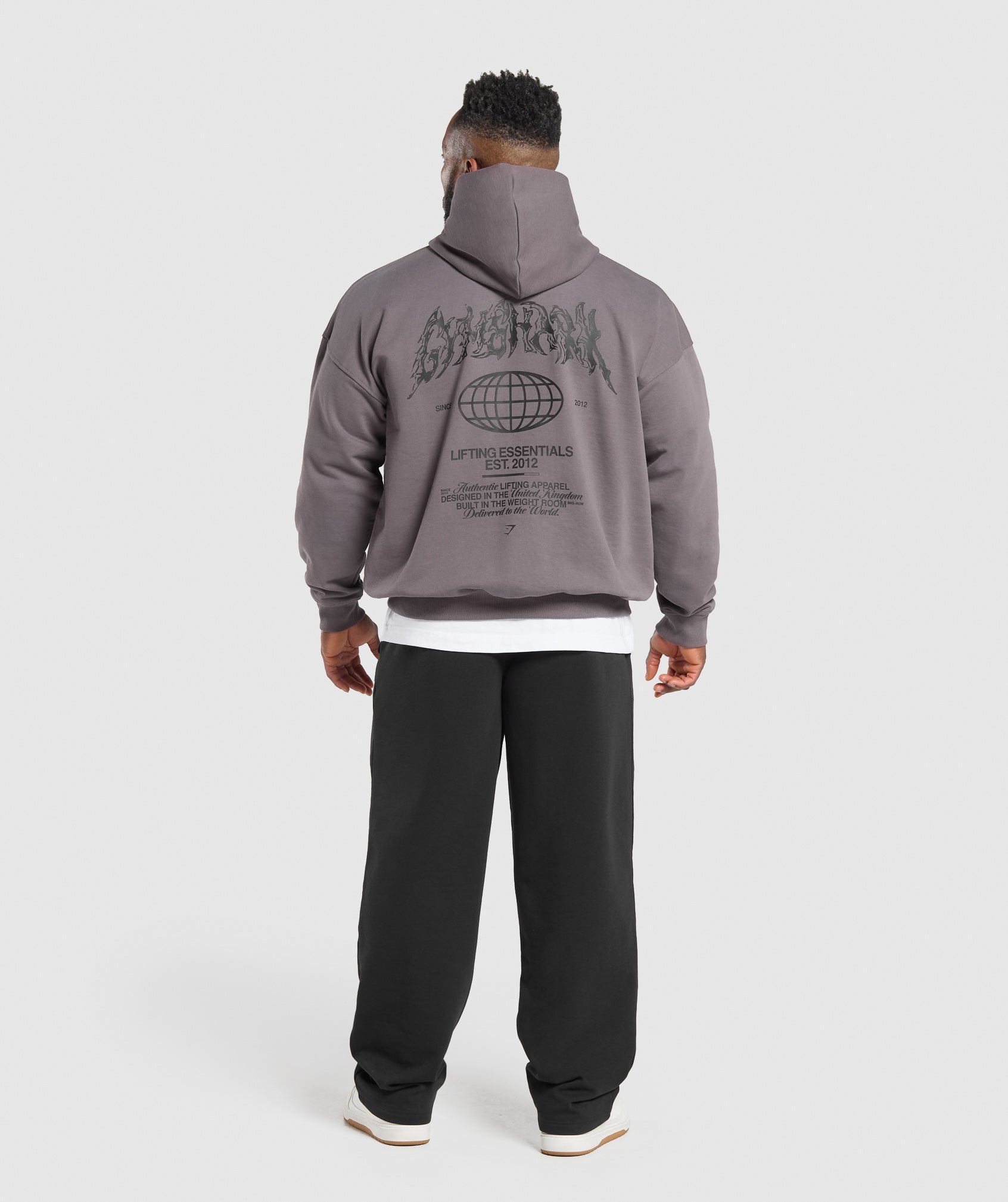 GYMSHARK Strength-Inspired Metal Lifting Hoodie - Heathered Violet Performance Pullover 
