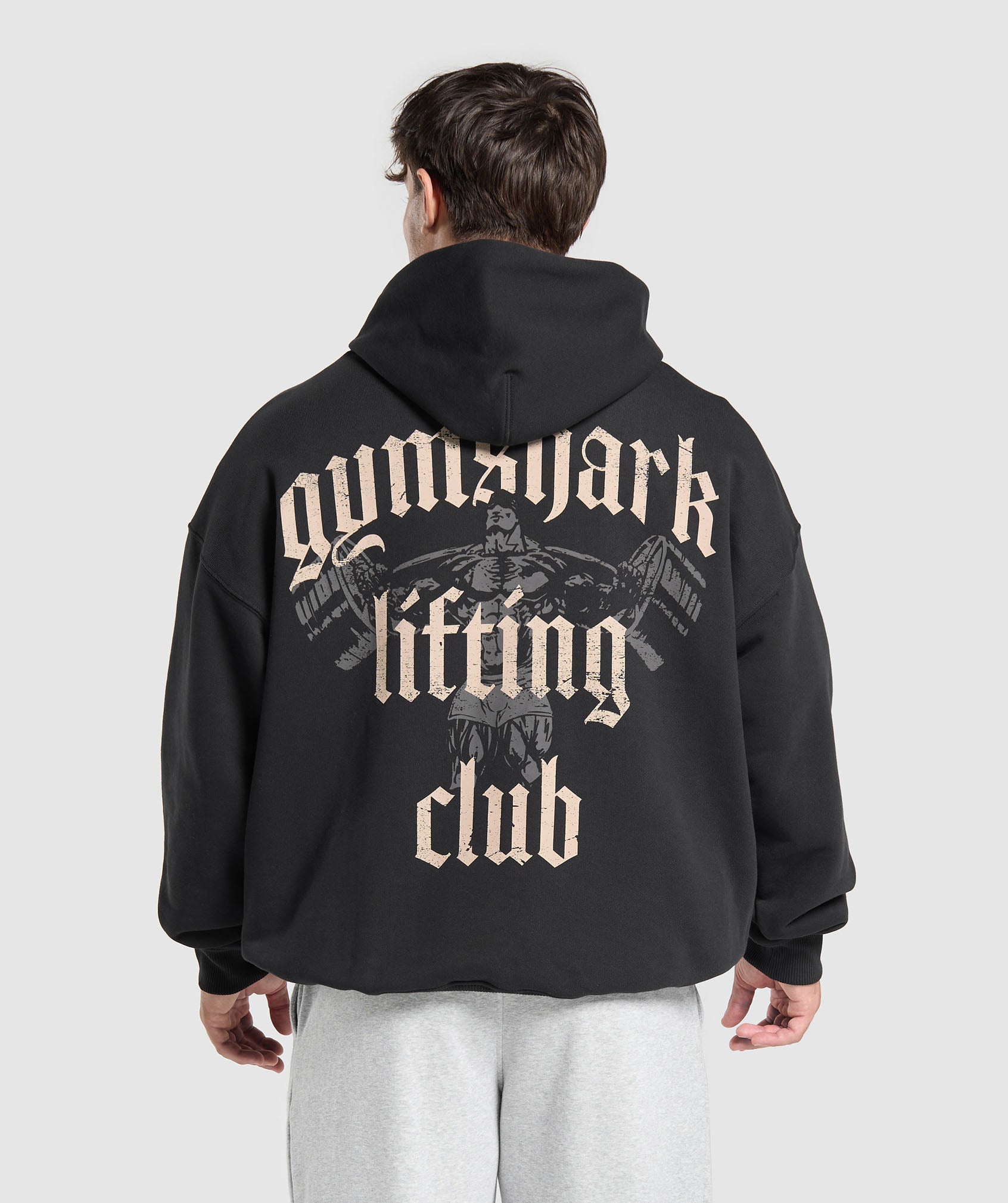 GYMSHARK Gymshark Performance Training Hooded Sweatshirt for Men - Charcoal Heather/Black