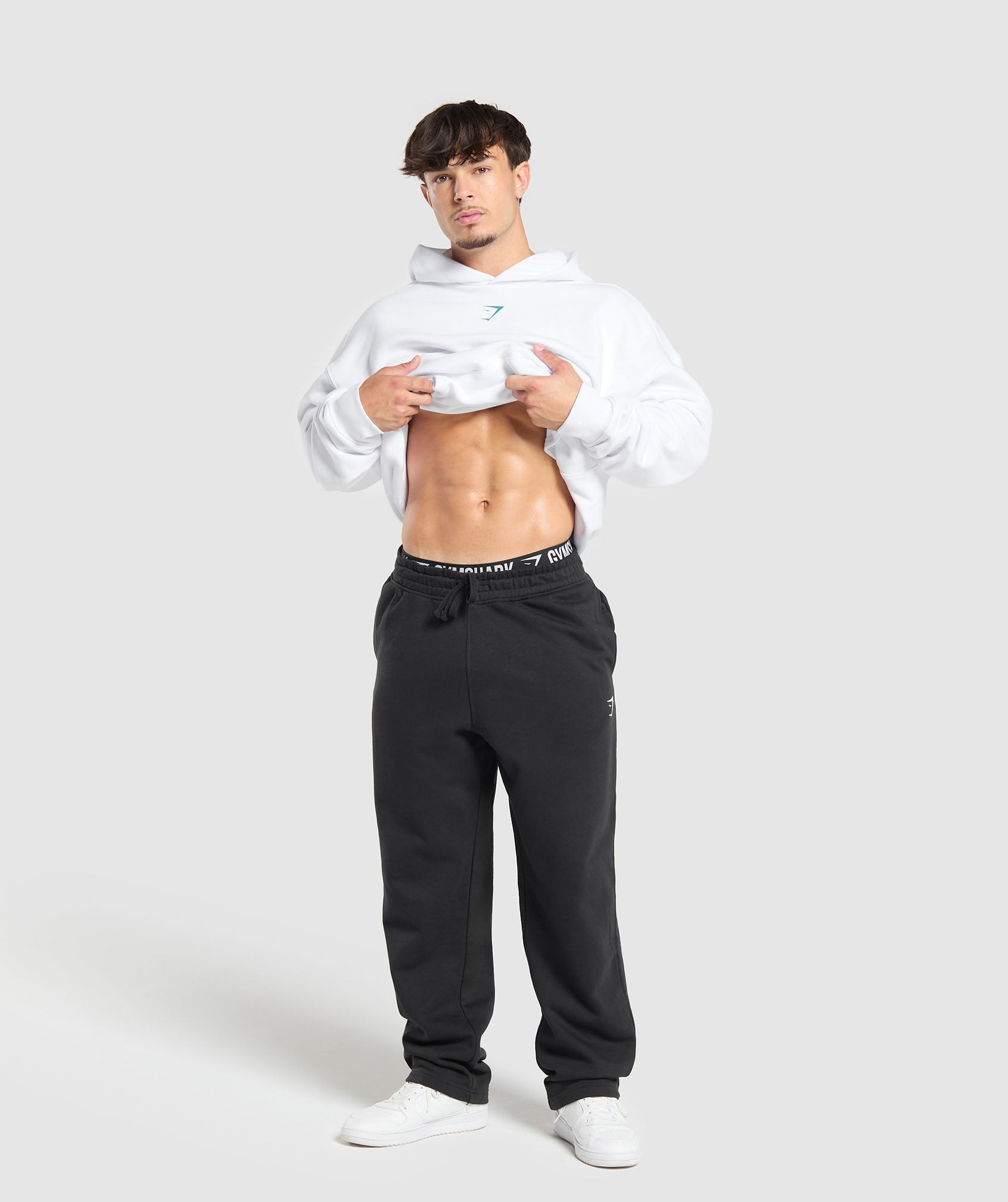 GYMSHARK Gymshark Training Hoodie | Arctic White & Teal Color Block, Comfort-Driven Design for Flexible Movement