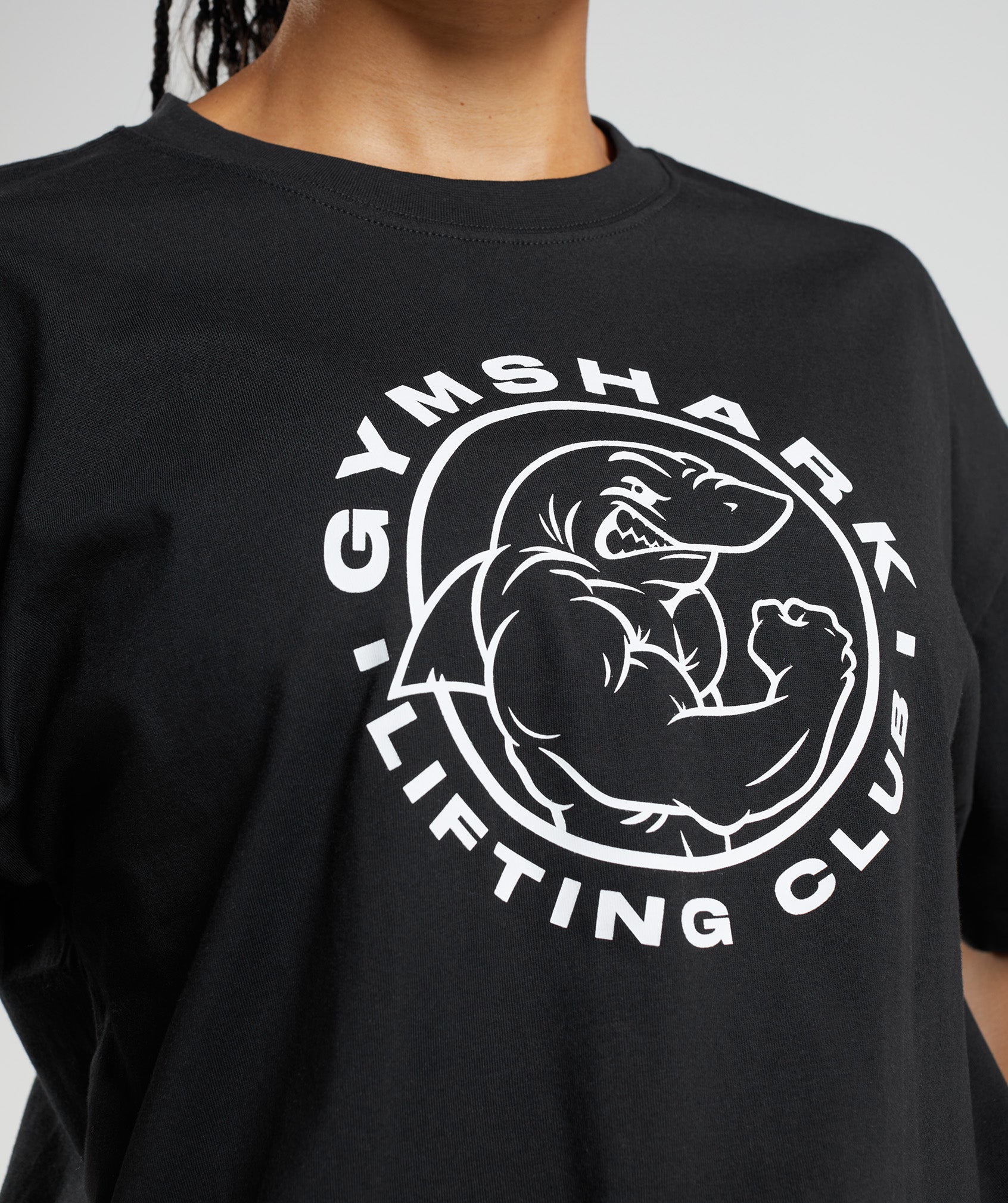 GYMSHARK Classic Vintage Relaxed Fit Crewneck Tee - Jet Black