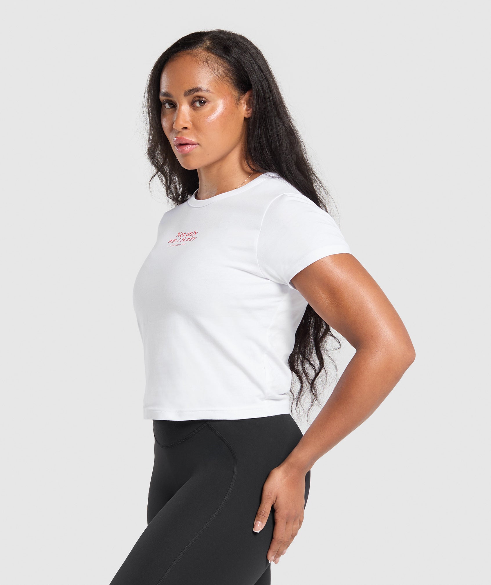 GYMSHARK Gymshark STRENGTH TRAINING SLIM FIT TEE - Ultra-Soft Cotton Crewneck, Crisp White 