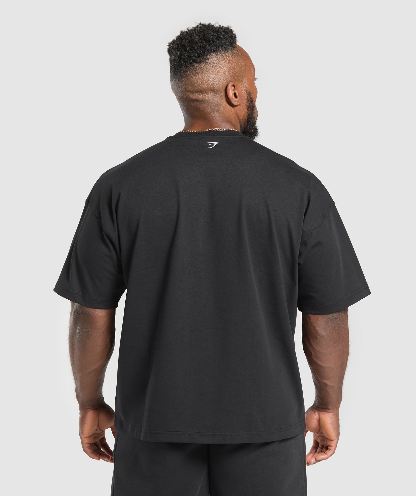 GYMSHARK Sleek Doberman Print Cotton Tee - Onyx Black 