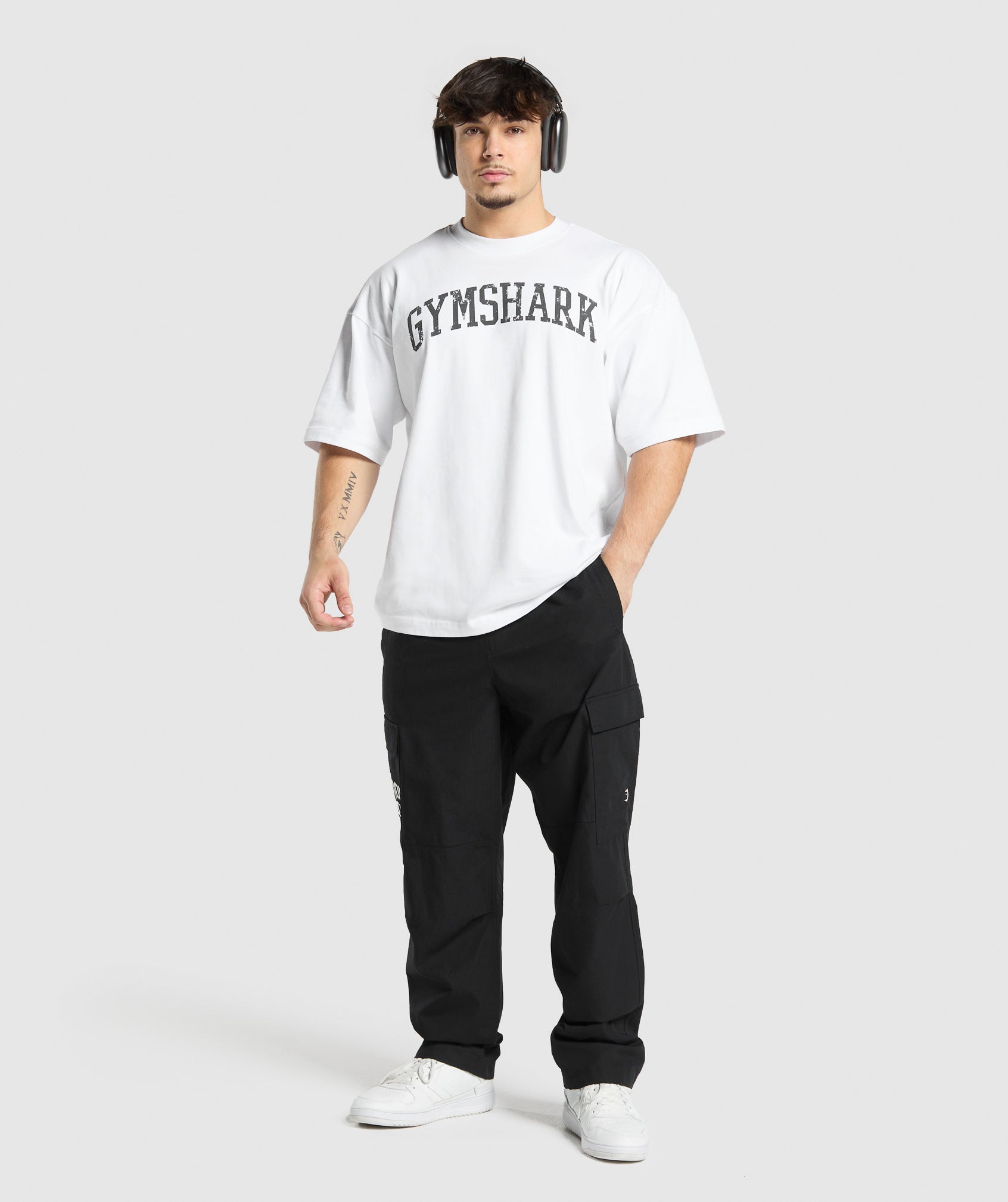 GYMSHARK Performance Gym Cargo Pants - Durable Ripstop Fabric, Jet Black 