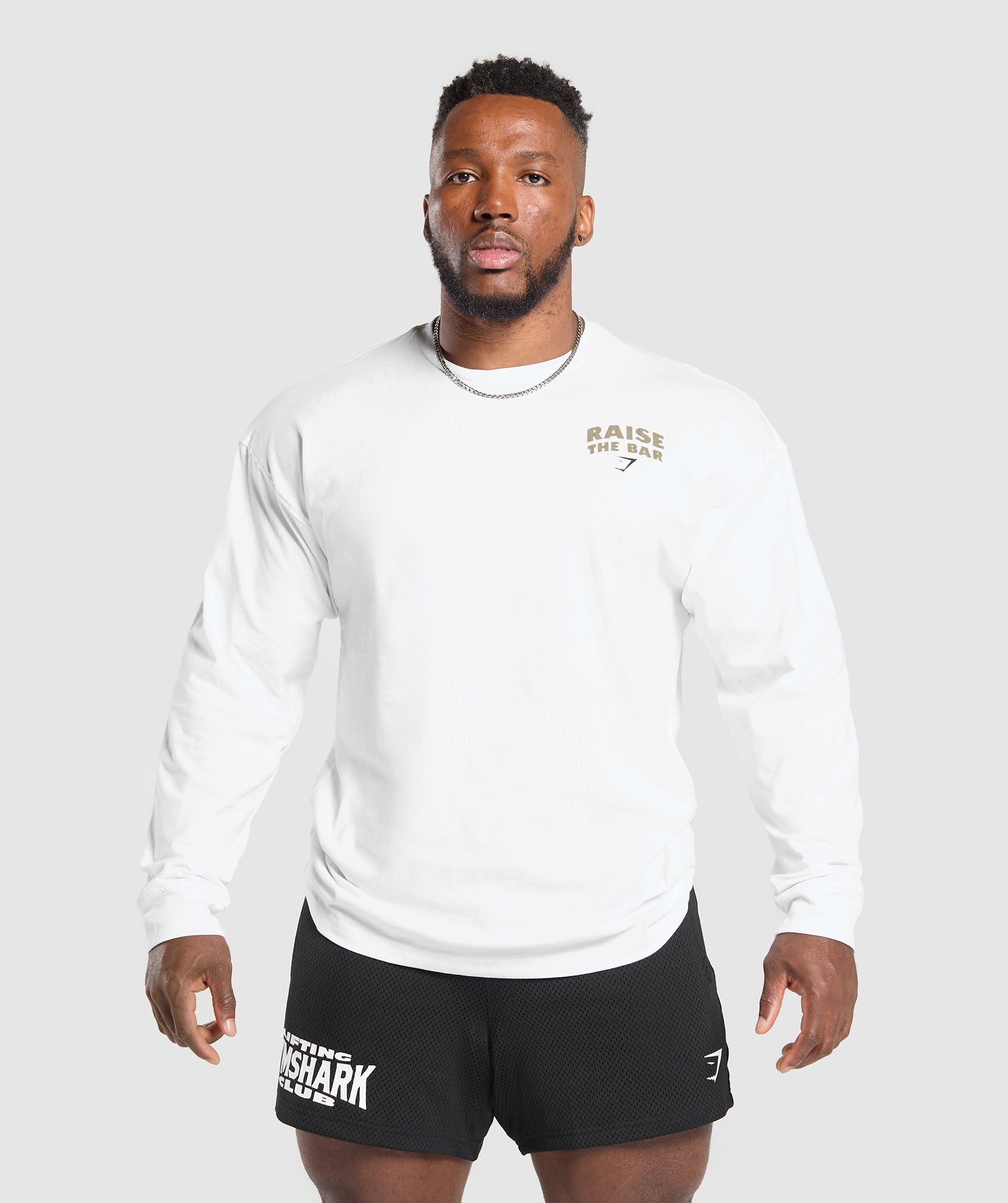 GYMSHARK Gymshark High-Performance Raise The Bar Long Sleeve Training Shirt in Pure White 