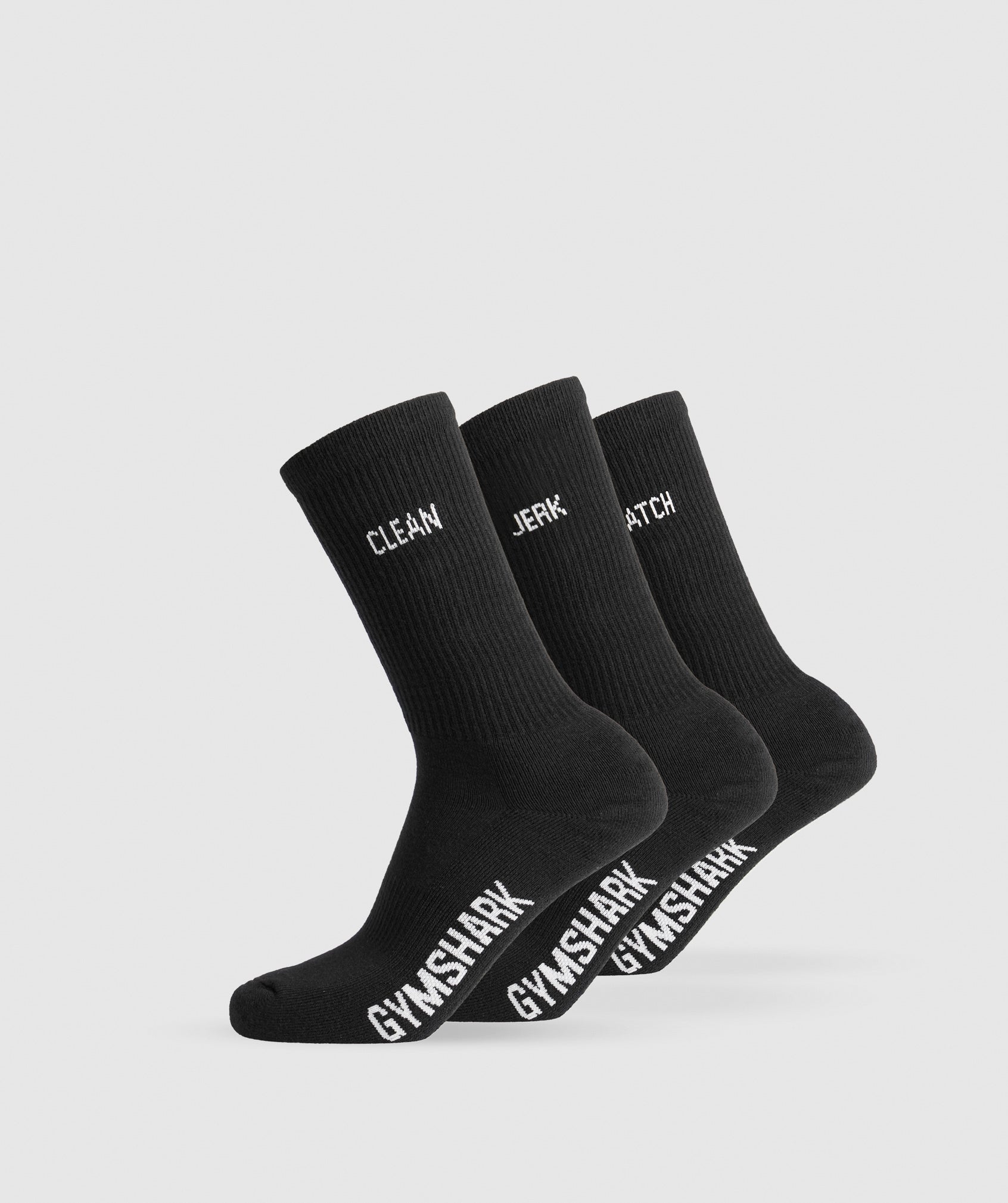 GYMSHARK Premium Training Socks Trio - Black/Gray Athletic Design | Enhanced Grip & Breathability