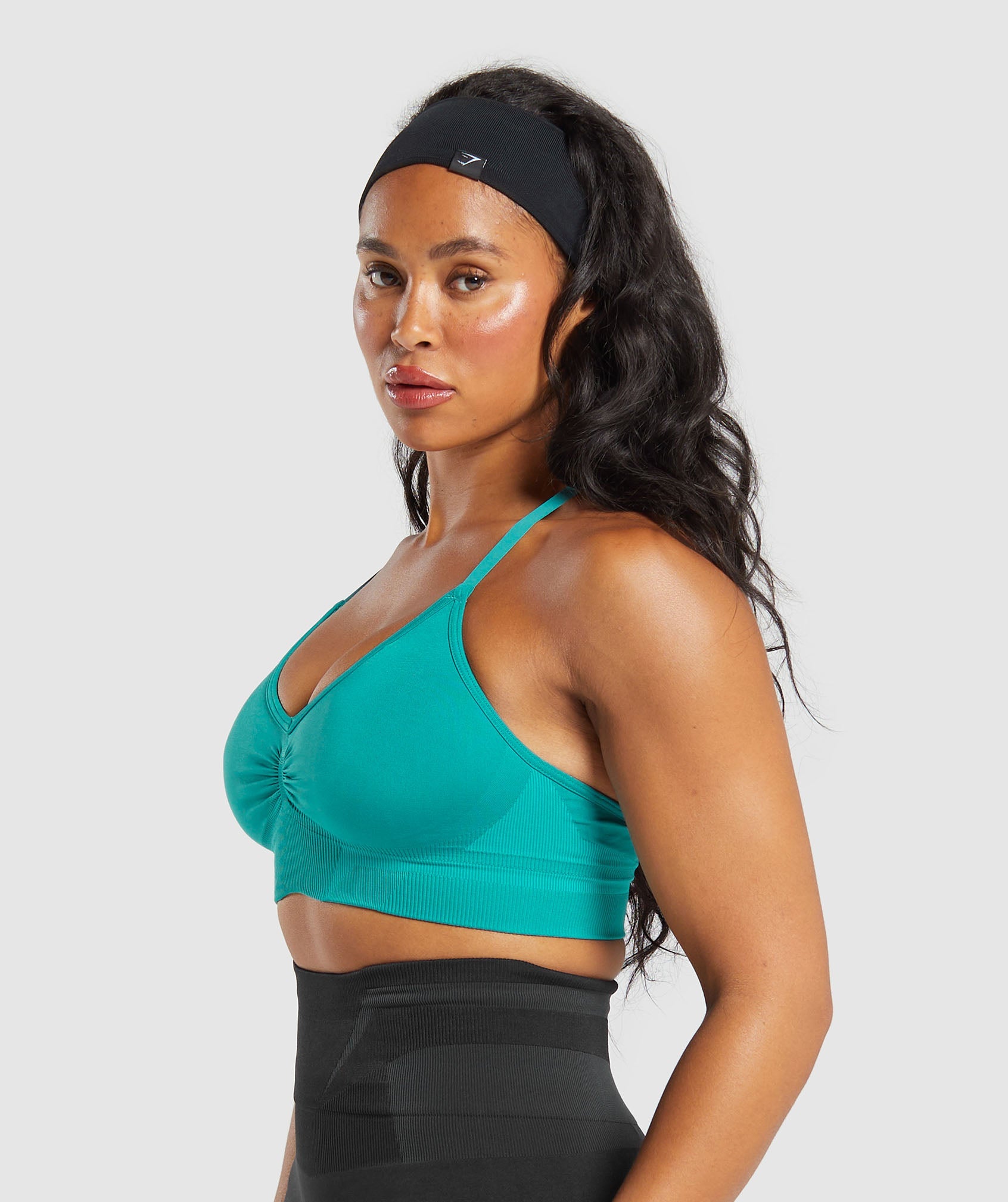 GYMSHARK Gymshark BOOST High-Support Sports Bra - Bondi Teal & Artificial Teal Color Block 