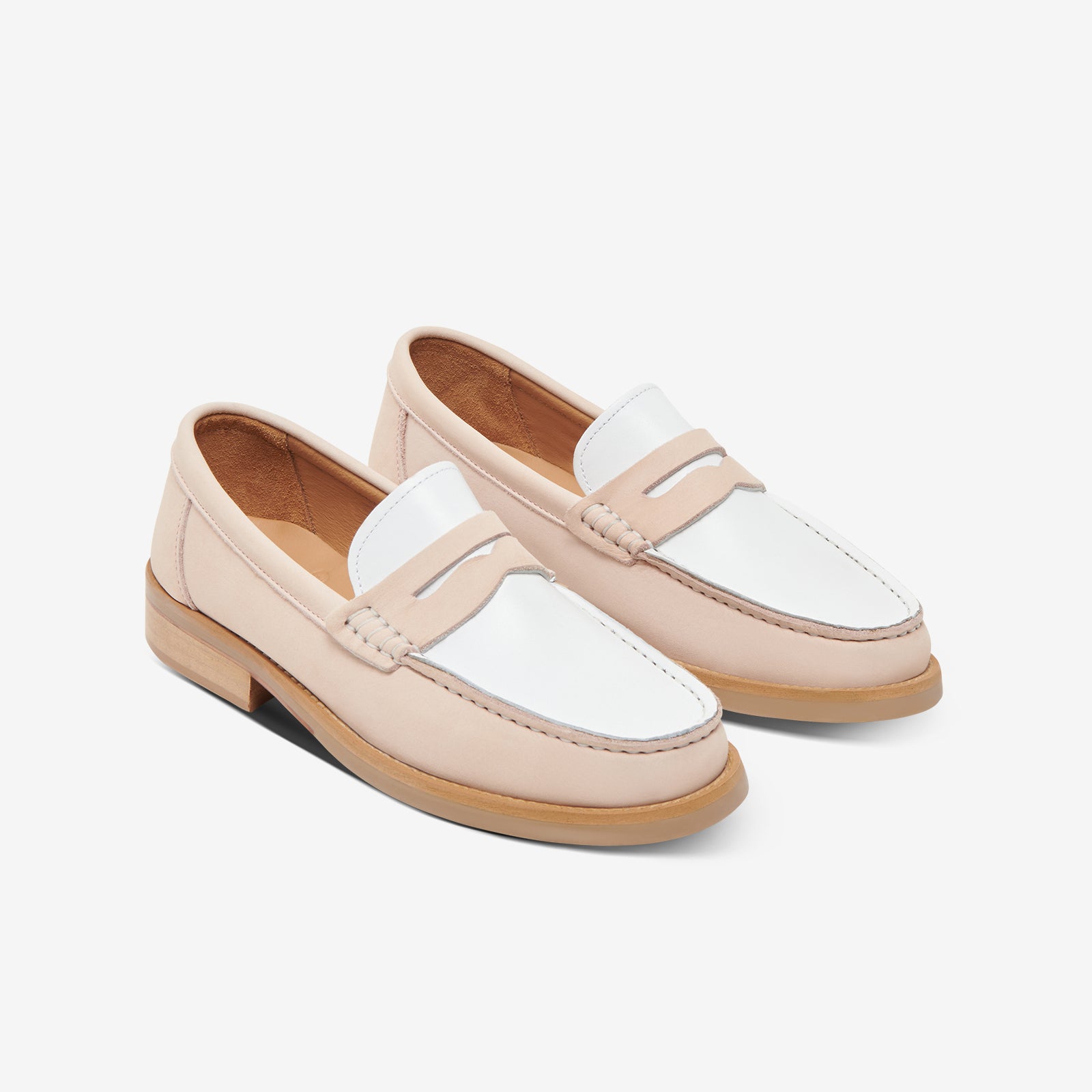 GREATS Timeless Essex Penny Loafers in Blush Nude 