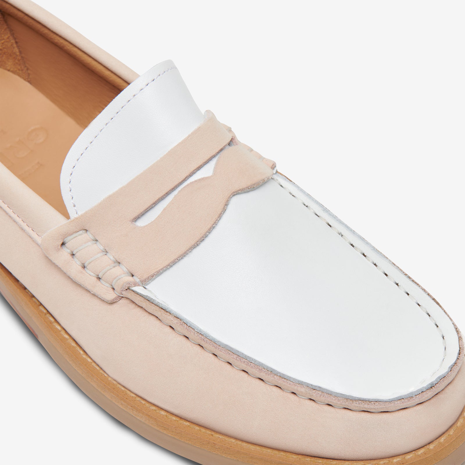 GREATS Timeless Essex Penny Loafers in Blush Nude 