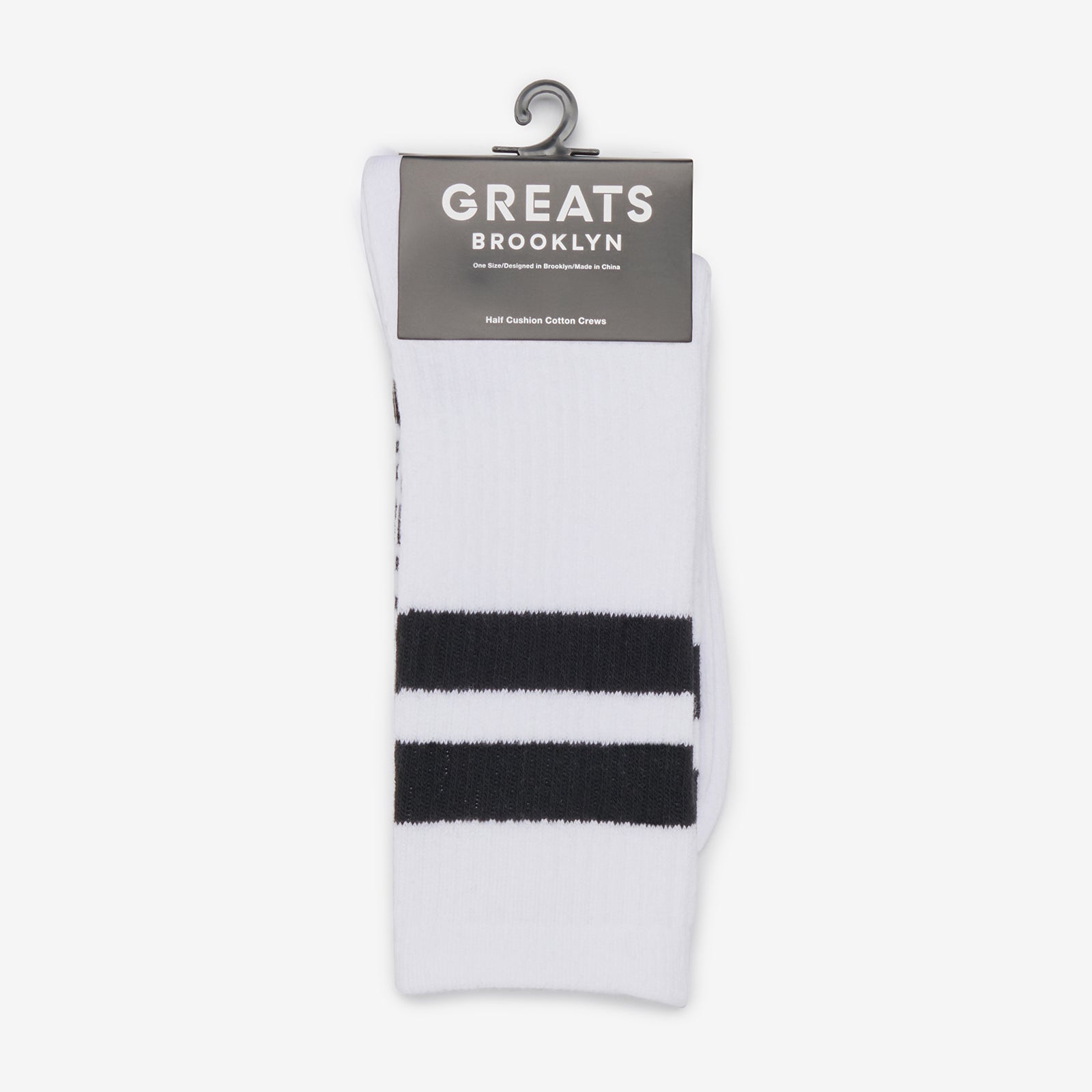 GREATS University-Striped Classic Crew Socks - White 