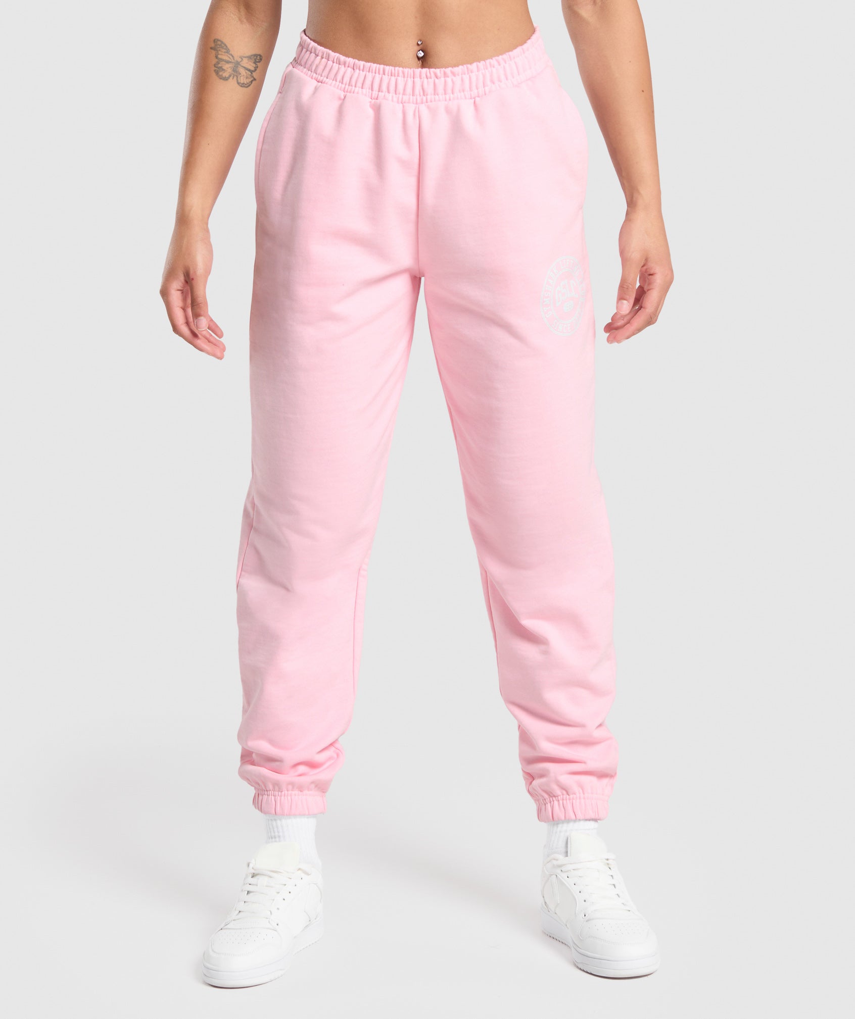 GYMSHARK Gymshark GSLC Performance-Enhanced Training Pants with Printed Design - Soft Blush Pink