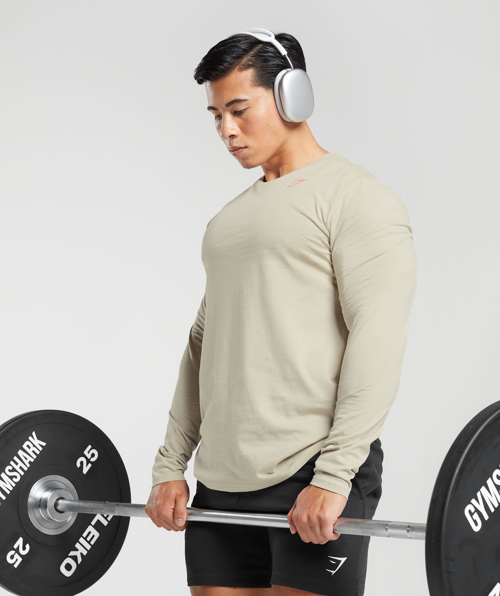 GYMSHARK Gymshark Lifting Club Stonewashed Long Sleeve Training Tee - Vintage Brown Hue 