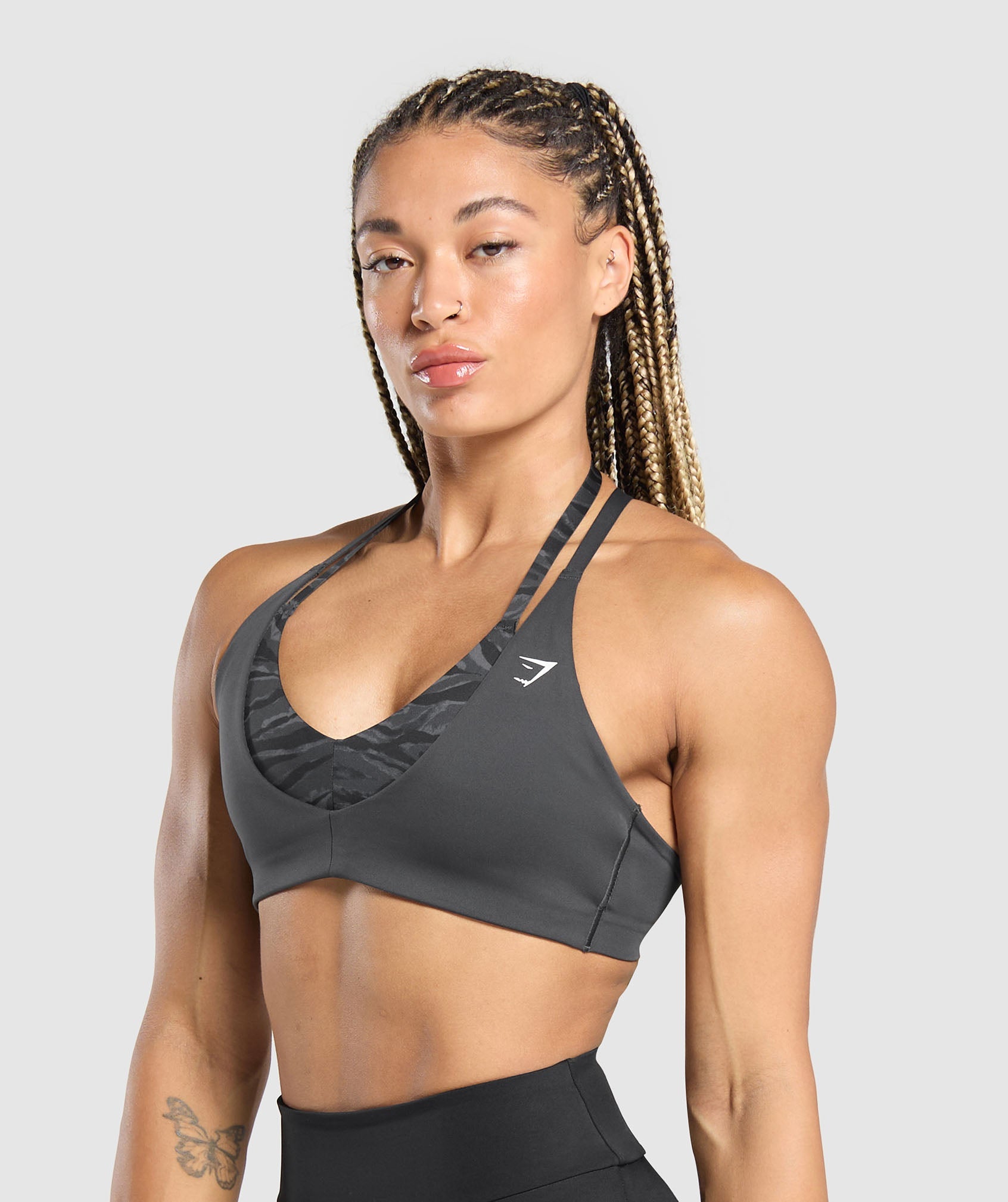 GYMSHARK Gymshark CrossFit Crisscross Sports Bra - Graphite/Onyx Grey 