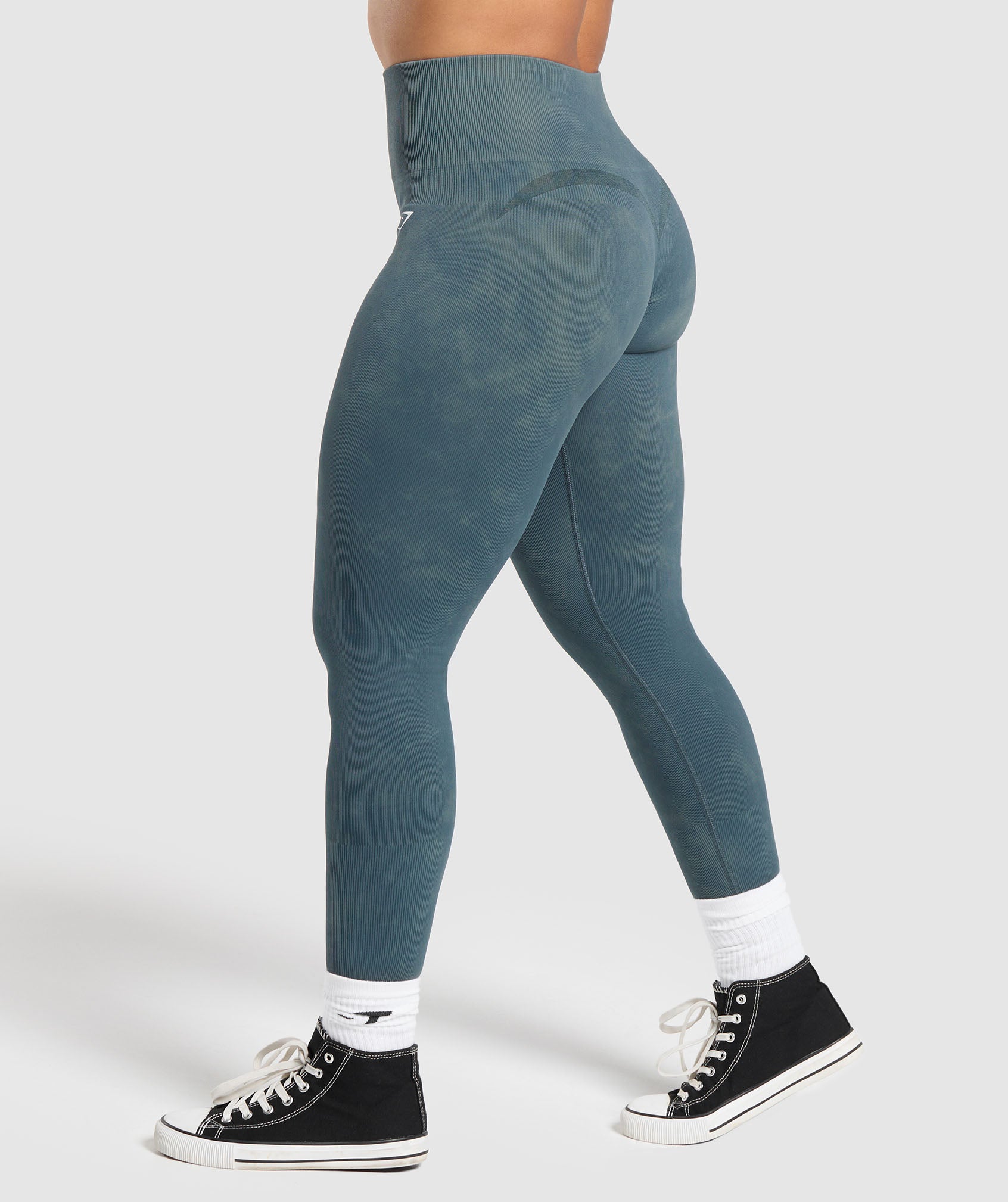 GYMSHARK Gymshark High-Waisted Seamless Leggings - Titanium Blue | Ultra-Soft Workout Tights with Four-Way Stretch 
