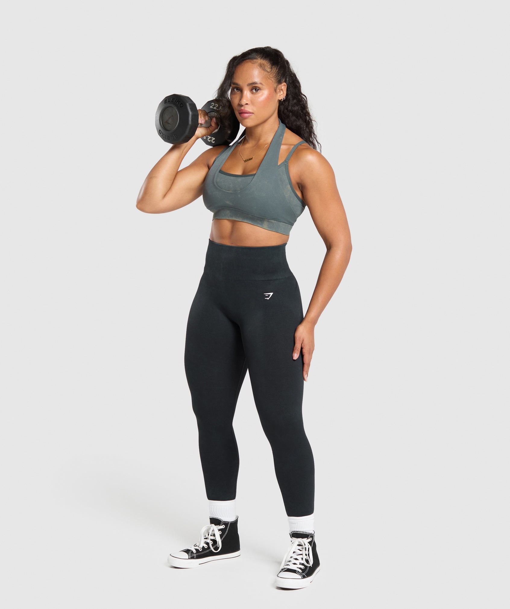 GYMSHARK Gymshark Ultra-Comfortable Seamless Sports Bra in Trendy Slate Teal 