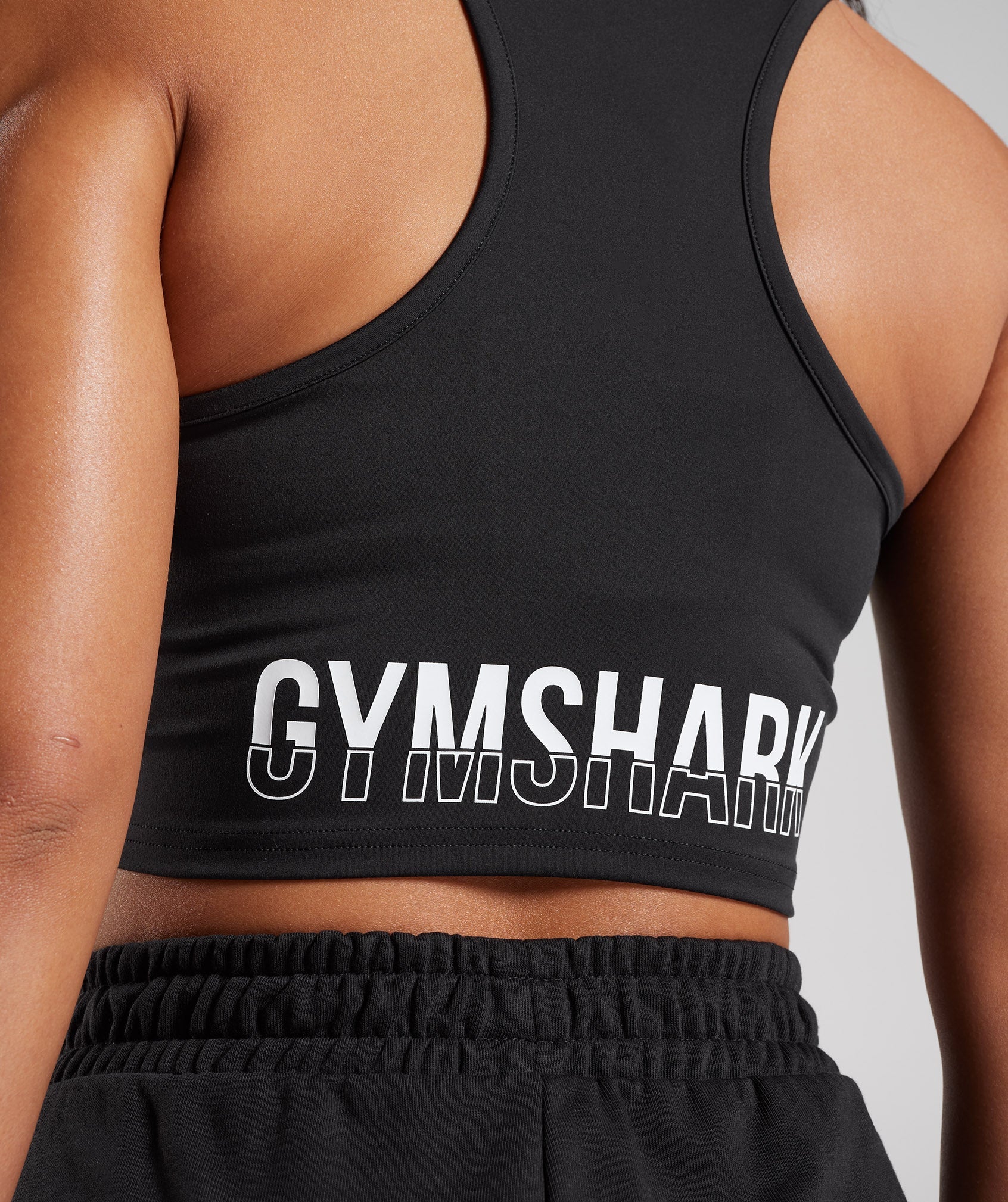 GYMSHARK Gymshark Sculpt Seamless Racerback Crop Top - Onyx Black 