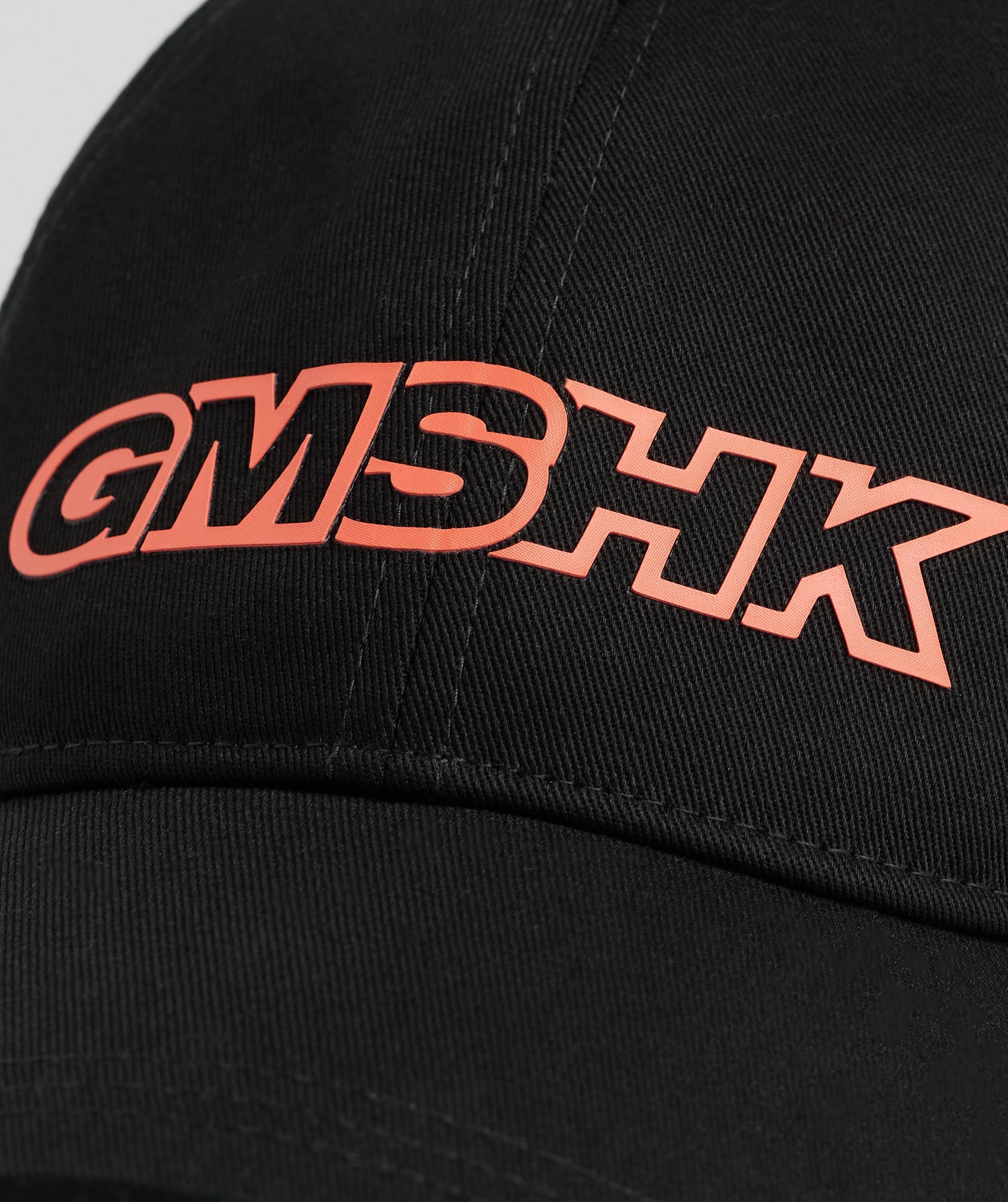 GYMSHARK GMSHK Sport Performance Baseball Hat - Sleek Black & Vibrant Solstice Orange, Lightweight Adjustable Fit 
