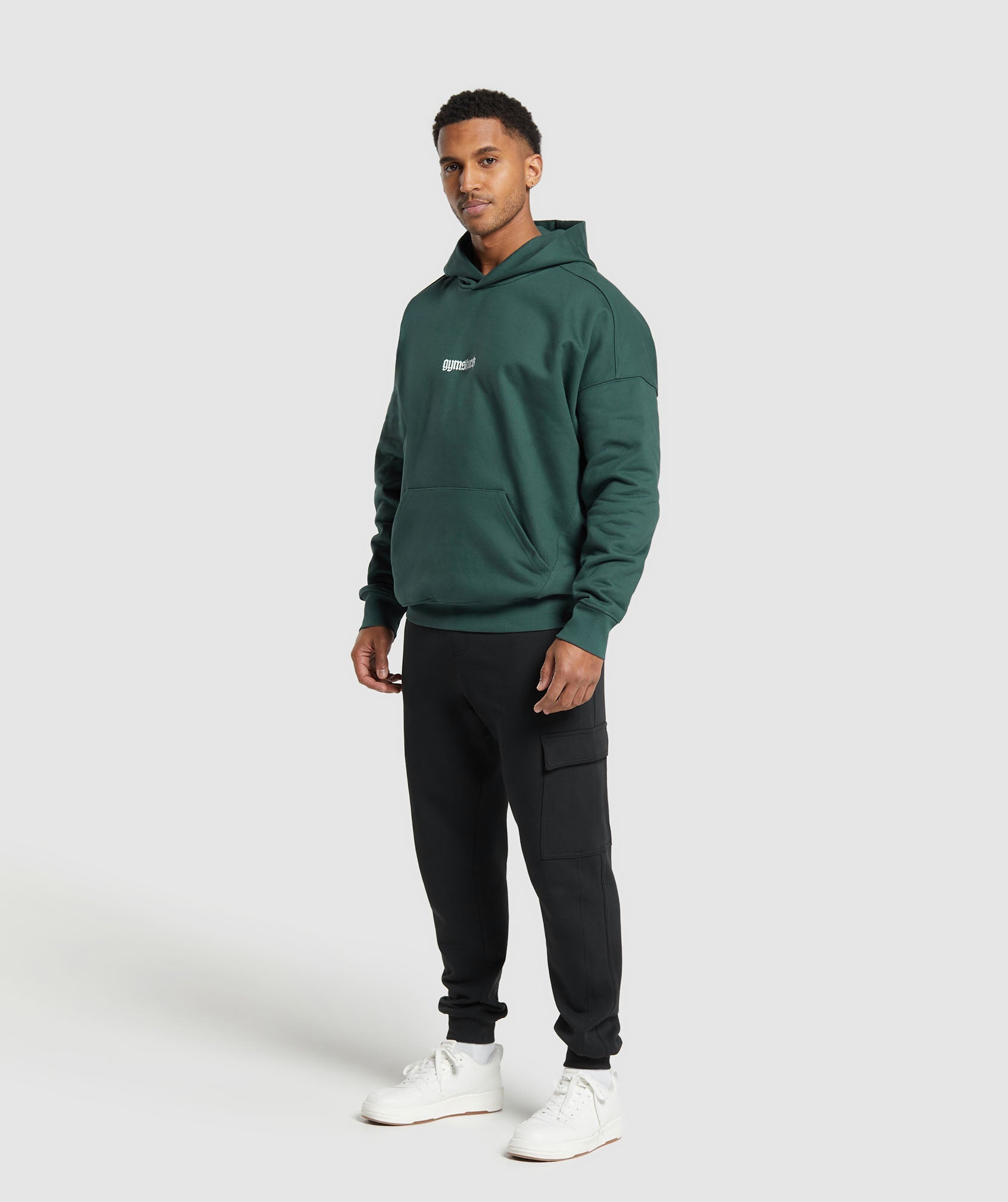 GYMSHARK Folded Hands Pullover Hooded Sweatshirt - Misty Sage Green 