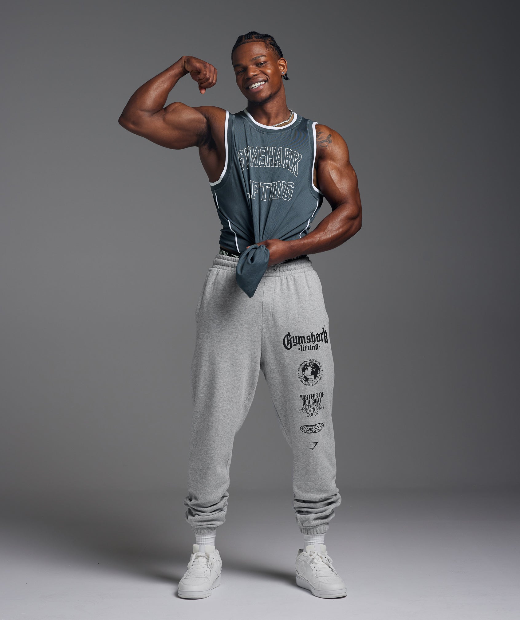 GYMSHARK Premium Oversized Training Pants - Comfort Flex Grey 