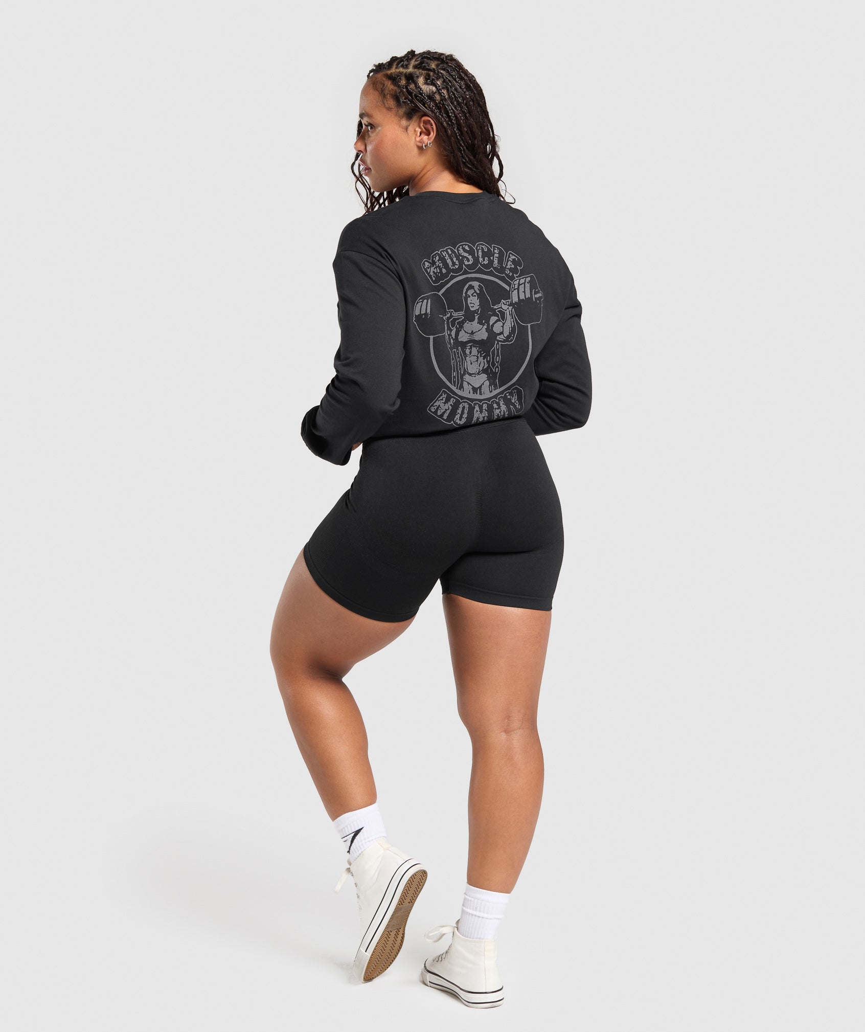GYMSHARK Gymshark Women's Muscle-Building Long Sleeve Workout Top - Black 