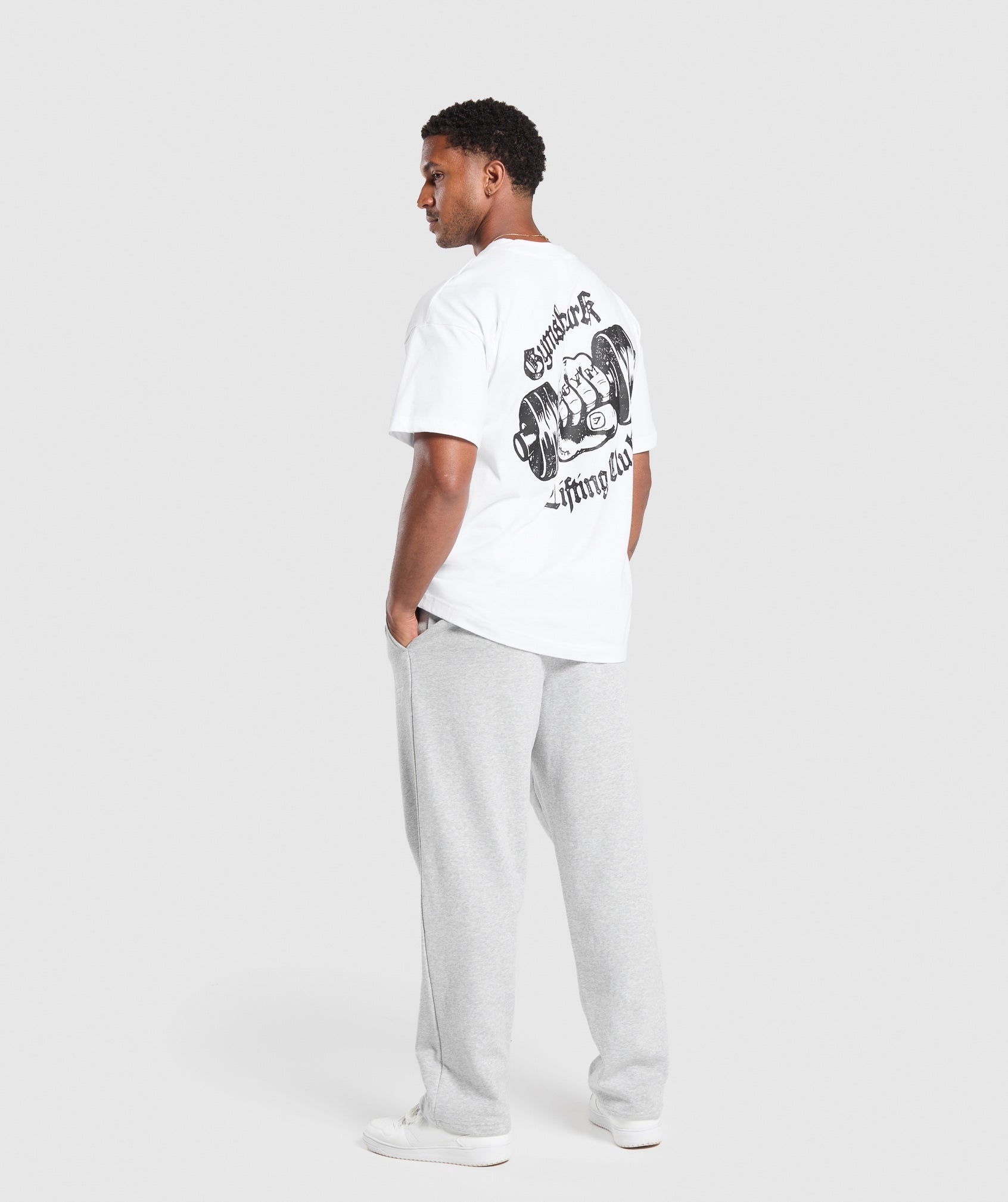 GYMSHARK Muscle-Build Crew Neck Tee - Gymshark Training Essential in Crisp White 